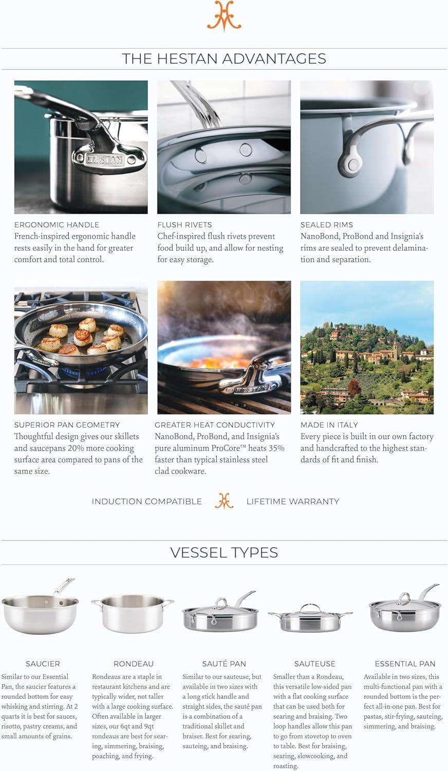 image:imageHestan ProBond Forged TITUM Professional Clad Stainless Steel Nonstick Frying Pan 11Inch Induction Compatible Made without PFOAsKitchen Set