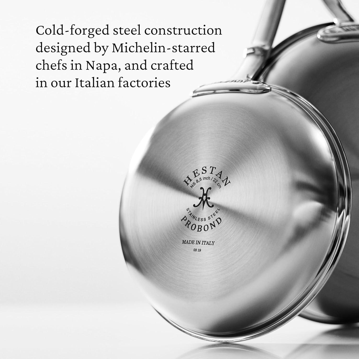 image:imageHestan ProBond Forged TITUM Professional Clad Stainless Steel Nonstick Frying Pan Set 85 amp 11 Induction Compatible Made without PFOAs125 Frying Pan