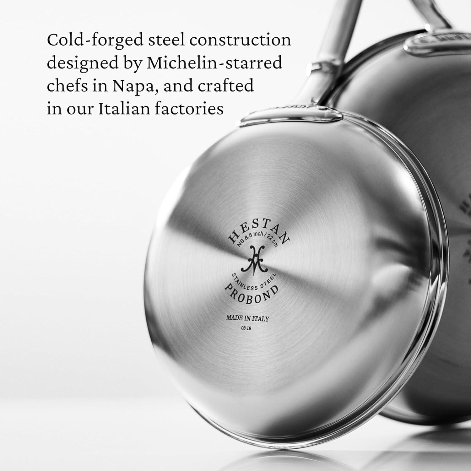 image:imageHestan ProBond Forged TITUM Professional Clad Stainless Steel Nonstick Frying Pan Set 85 amp 11 Induction Compatible Made without PFOAs85 Frying pan