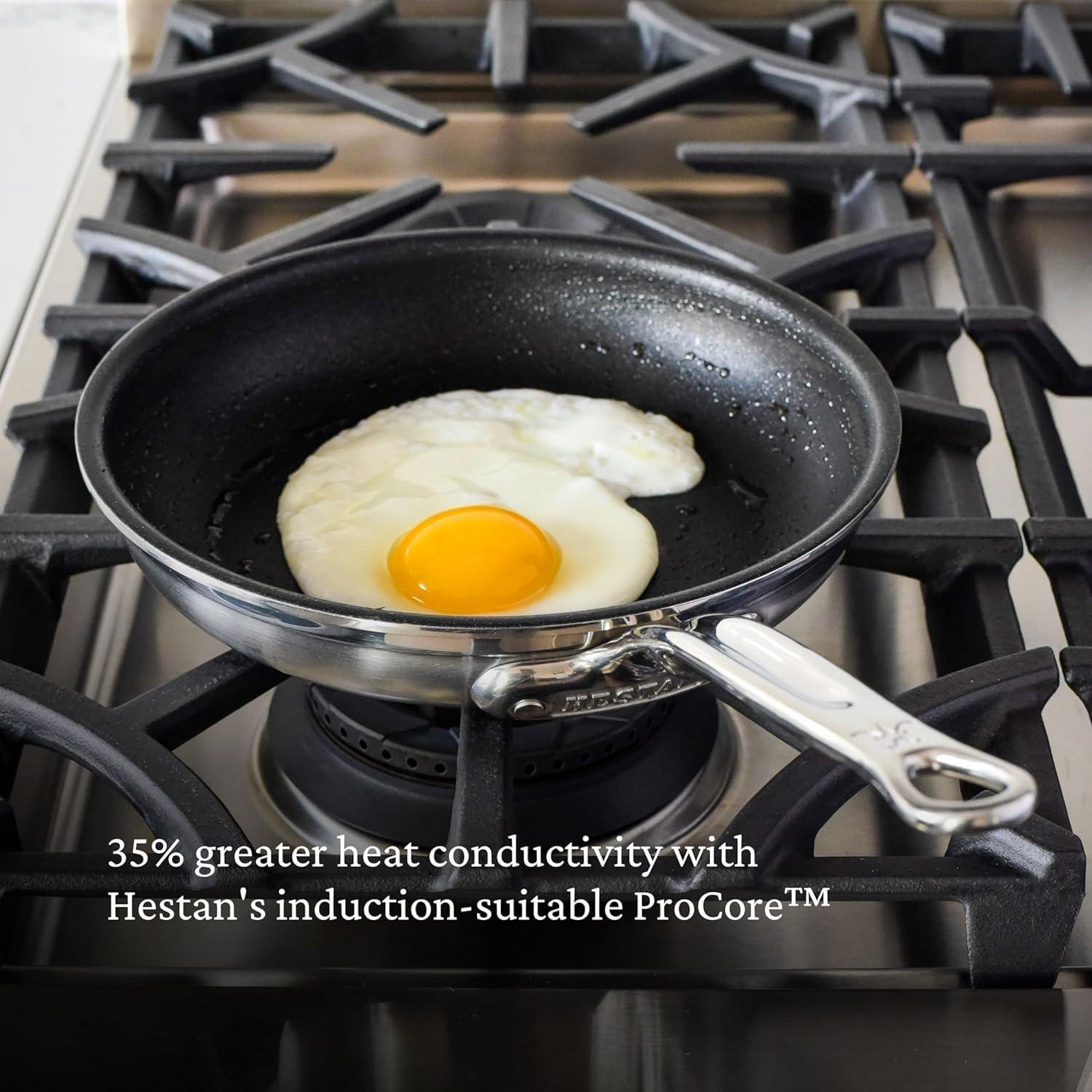 image:imageHestan ProBond Forged TITUM Professional Clad Stainless Steel Nonstick Frying Pan Set 85 amp 11 Induction Compatible Made without PFOAs85 Frying pan