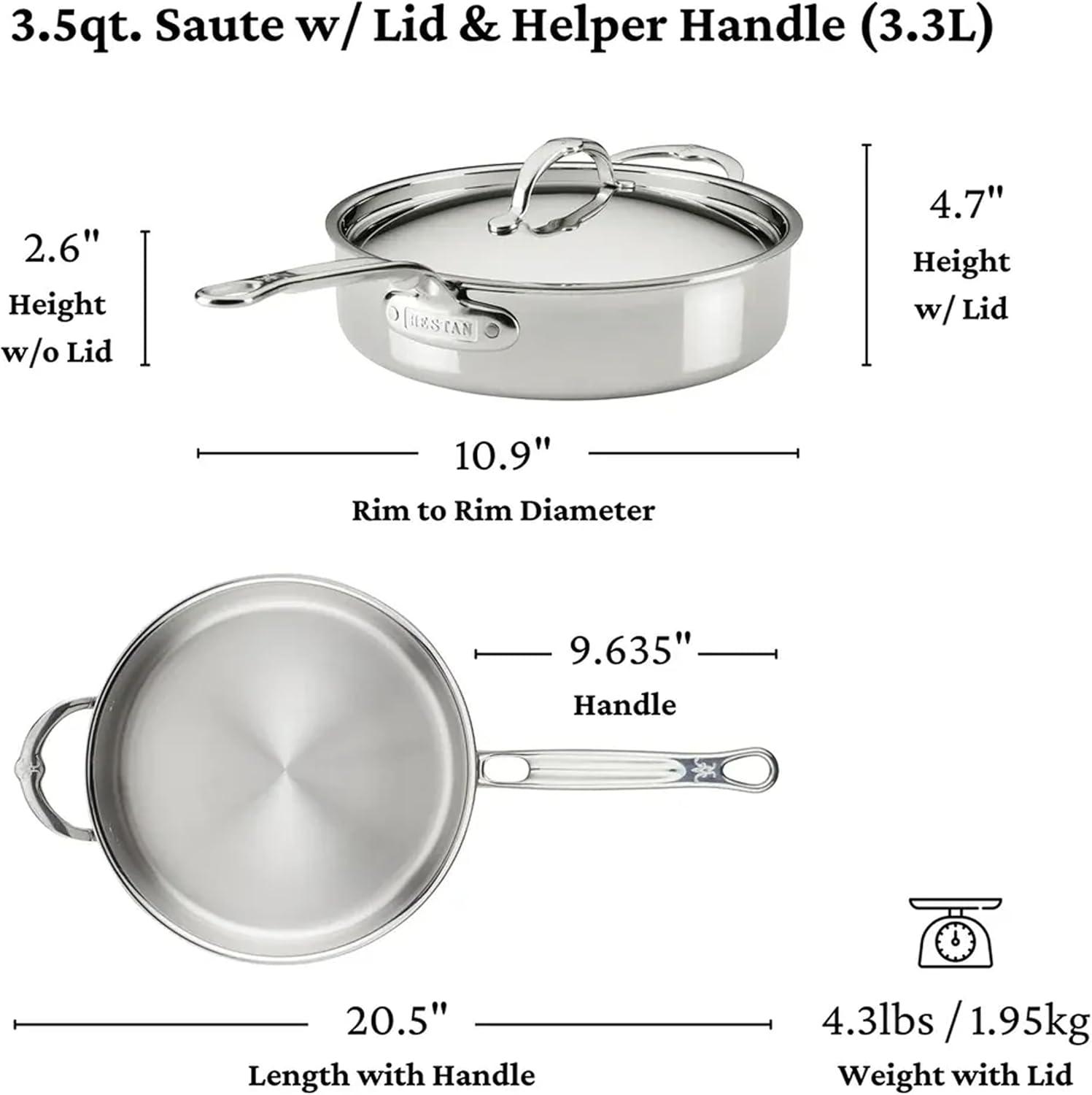 image:imageHestan ProBond Luxe 5Piece Professional Clad Stainless Steel Cookware Set
