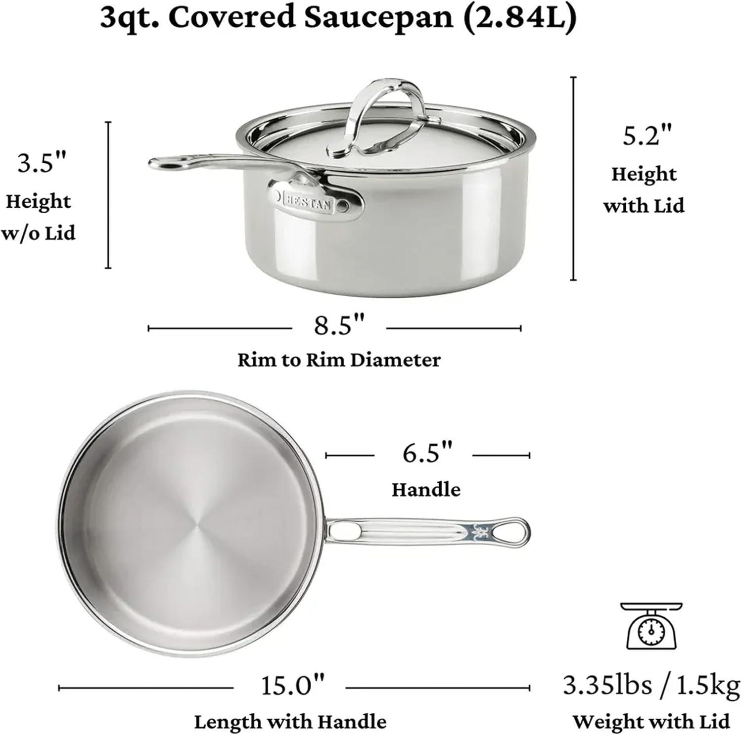 image:imageHestan ProBond Luxe 5Piece Professional Clad Stainless Steel Cookware Set
