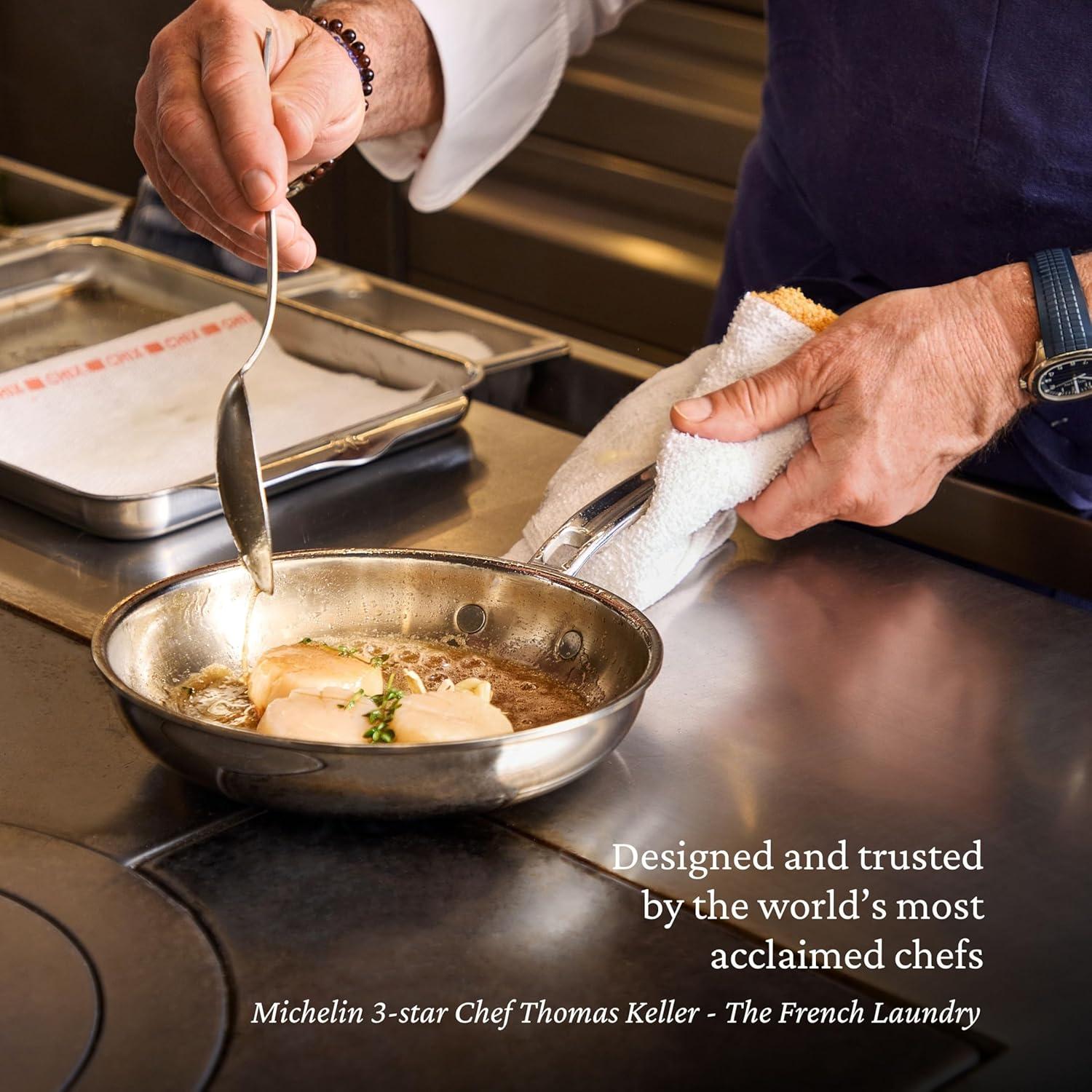 image:imageHestan ProBond Luxe 85Inch Quart Skillet Professional Clad Stainless Steel ProCore TriPly Clad Construction Polished Exterior Induction amp Oven Safe