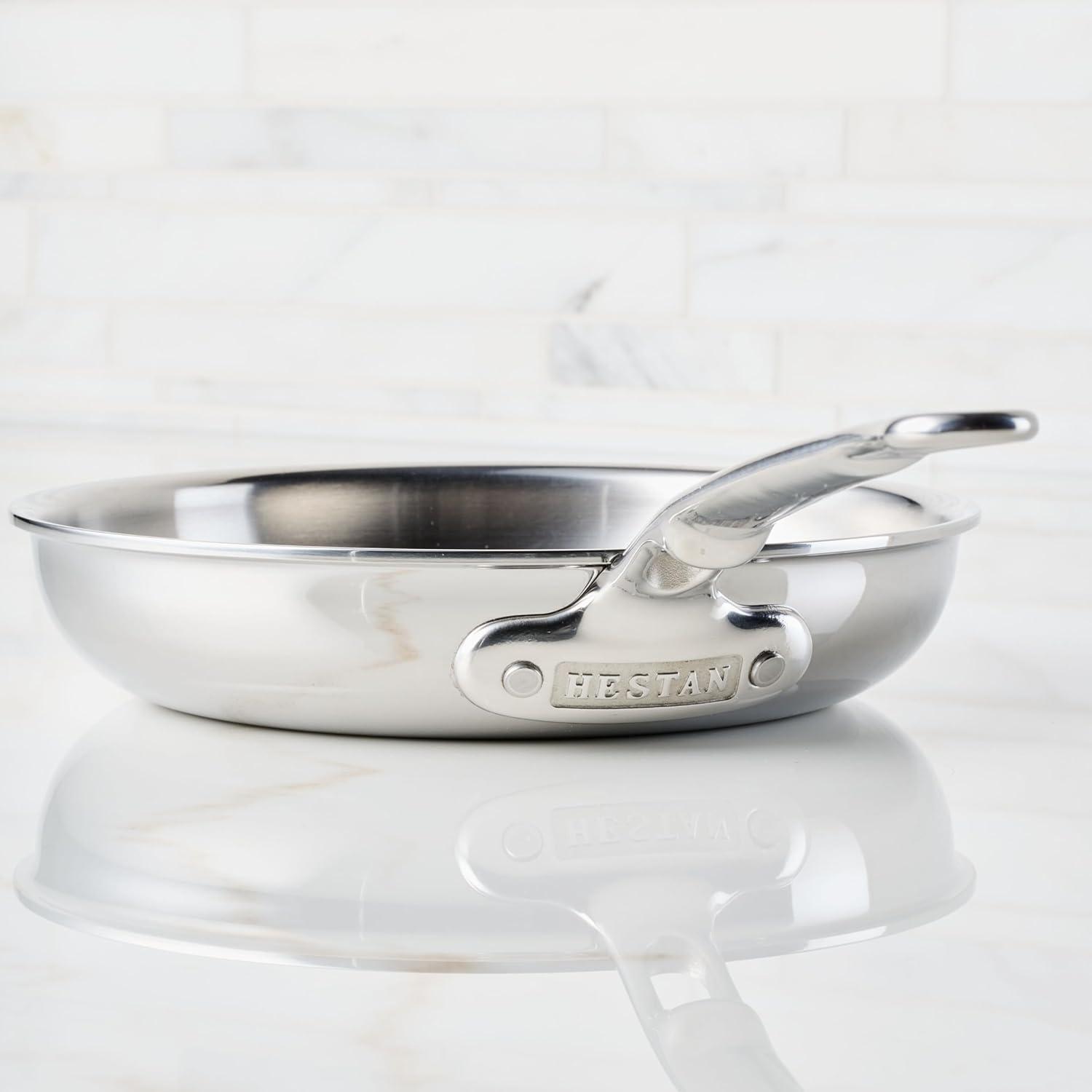 image:imageHestan ProBond Luxe 85Inch Quart Skillet Professional Clad Stainless Steel ProCore TriPly Clad Construction Polished Exterior Induction amp Oven Safe