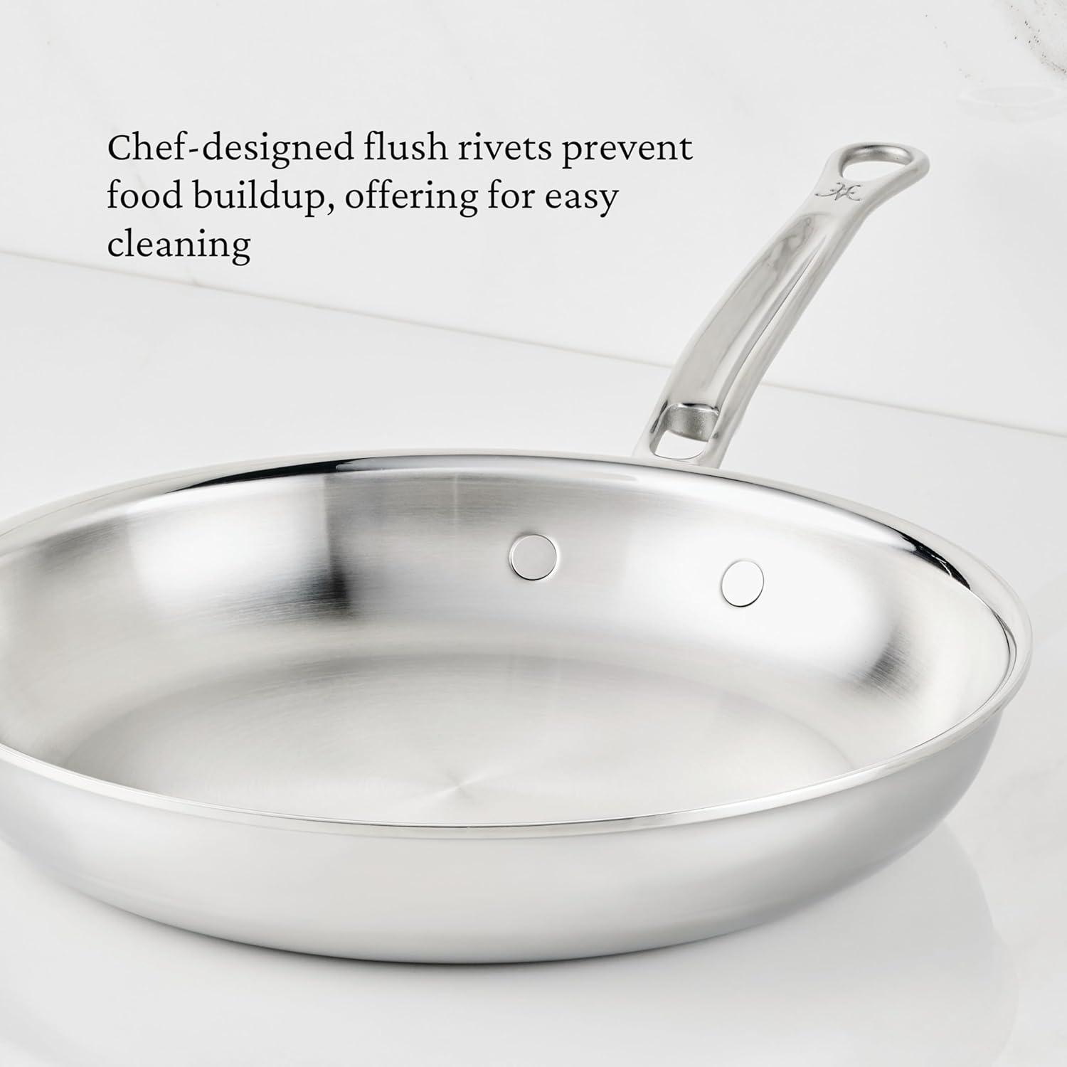 image:imageHestan ProBond Luxe 85Inch Quart Skillet Professional Clad Stainless Steel ProCore TriPly Clad Construction Polished Exterior Induction amp Oven Safe