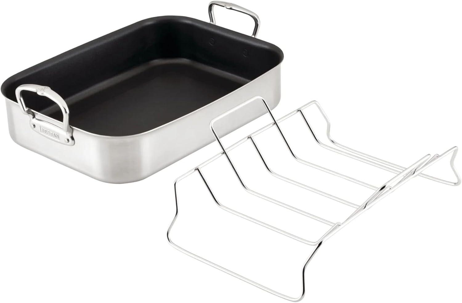 image:imageHestan Provisions 165 Classic Clad Roaster with Stainless Steel RackNonstick Roaster 165inch