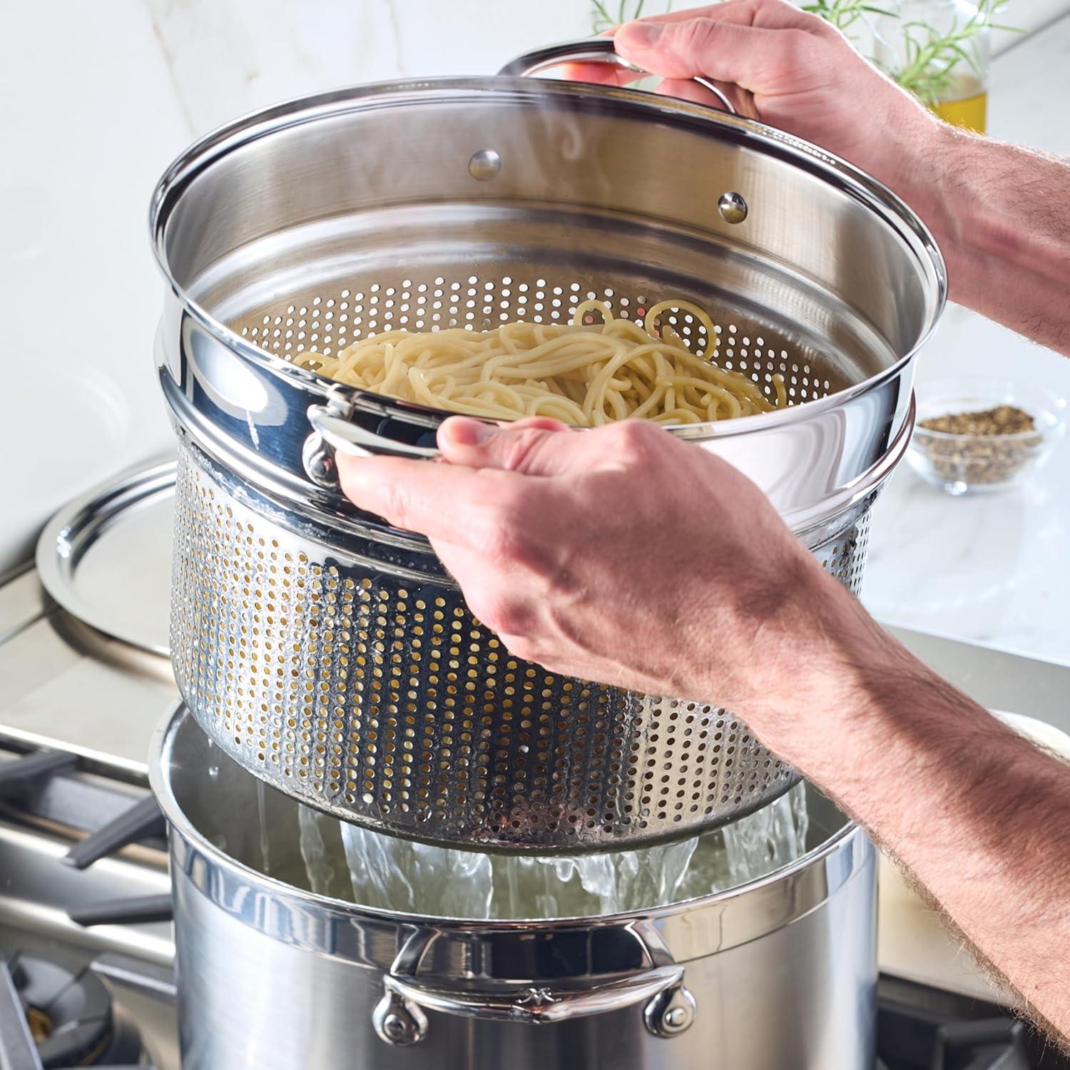 image:imageHestan Provisions 165 Classic Clad Roaster with Stainless Steel RackPasta Insert