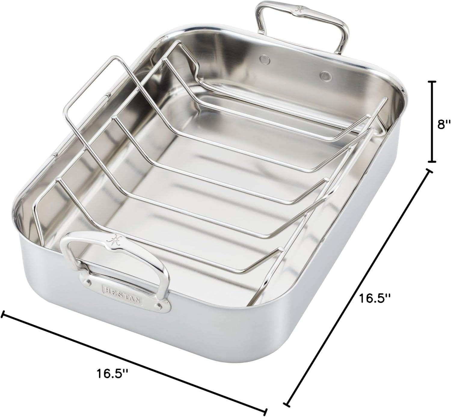 image:imageHestan Provisions 165 Classic Clad Roaster with Stainless Steel RackRoaster 145inch