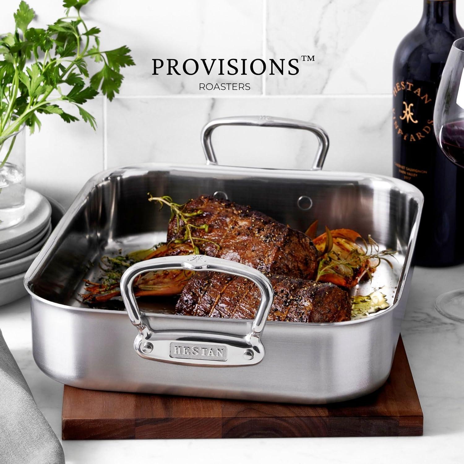 image:imageHestan Provisions 165 Classic Clad Roaster with Stainless Steel RackRoaster 145inch