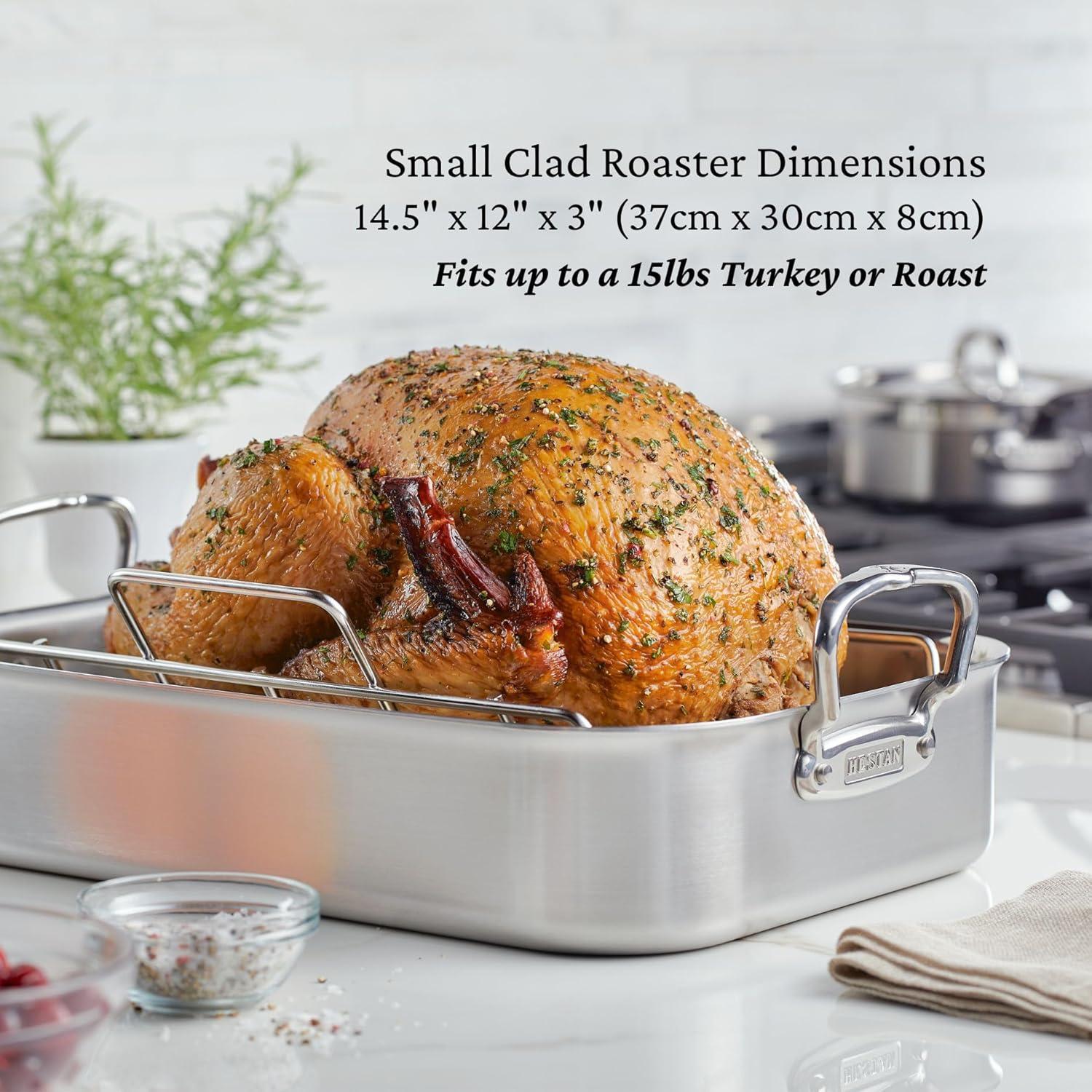 image:imageHestan Provisions 165 Classic Clad Roaster with Stainless Steel RackRoaster 145inch