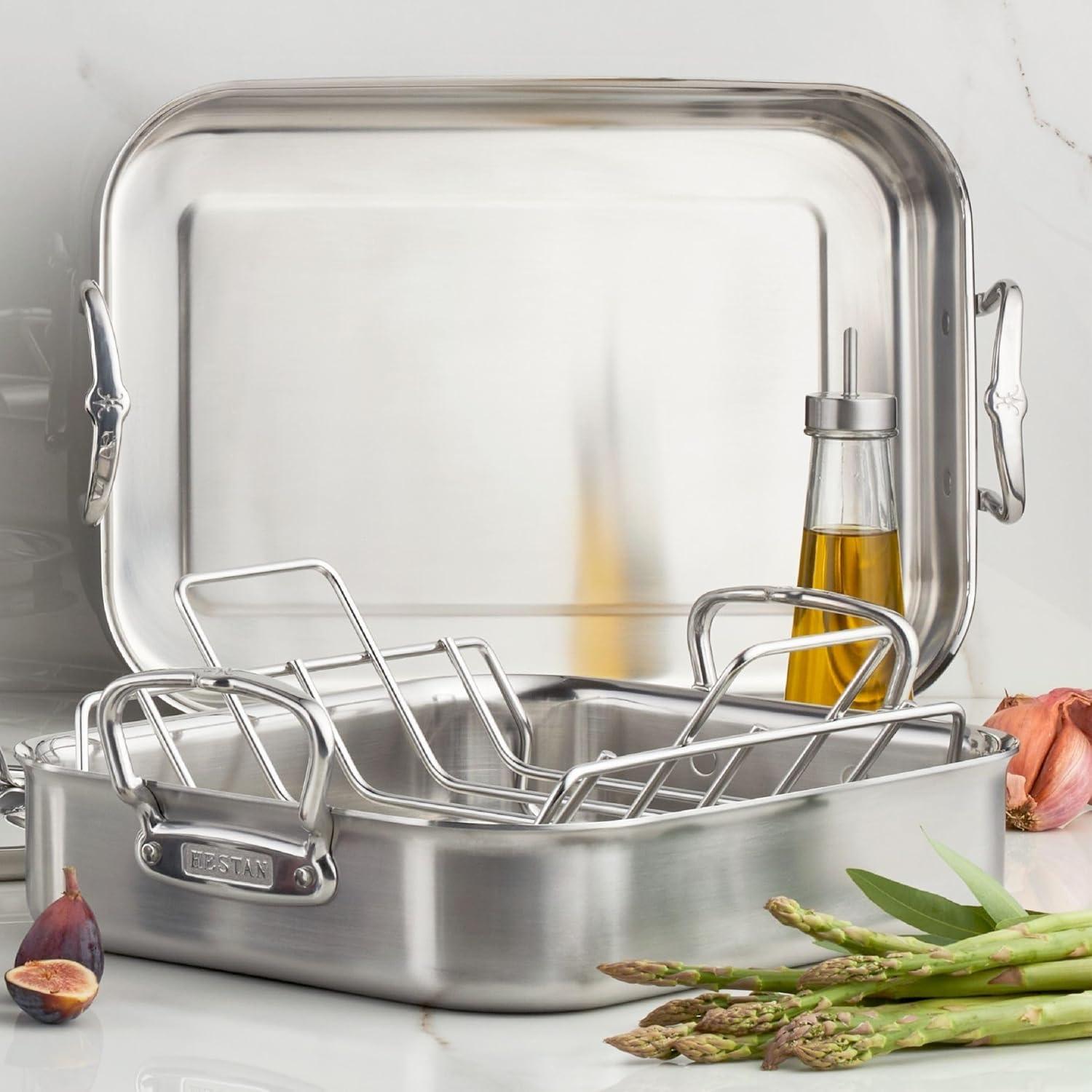image:imageHestan Provisions 165 Classic Clad Roaster with Stainless Steel RackRoaster 165inch