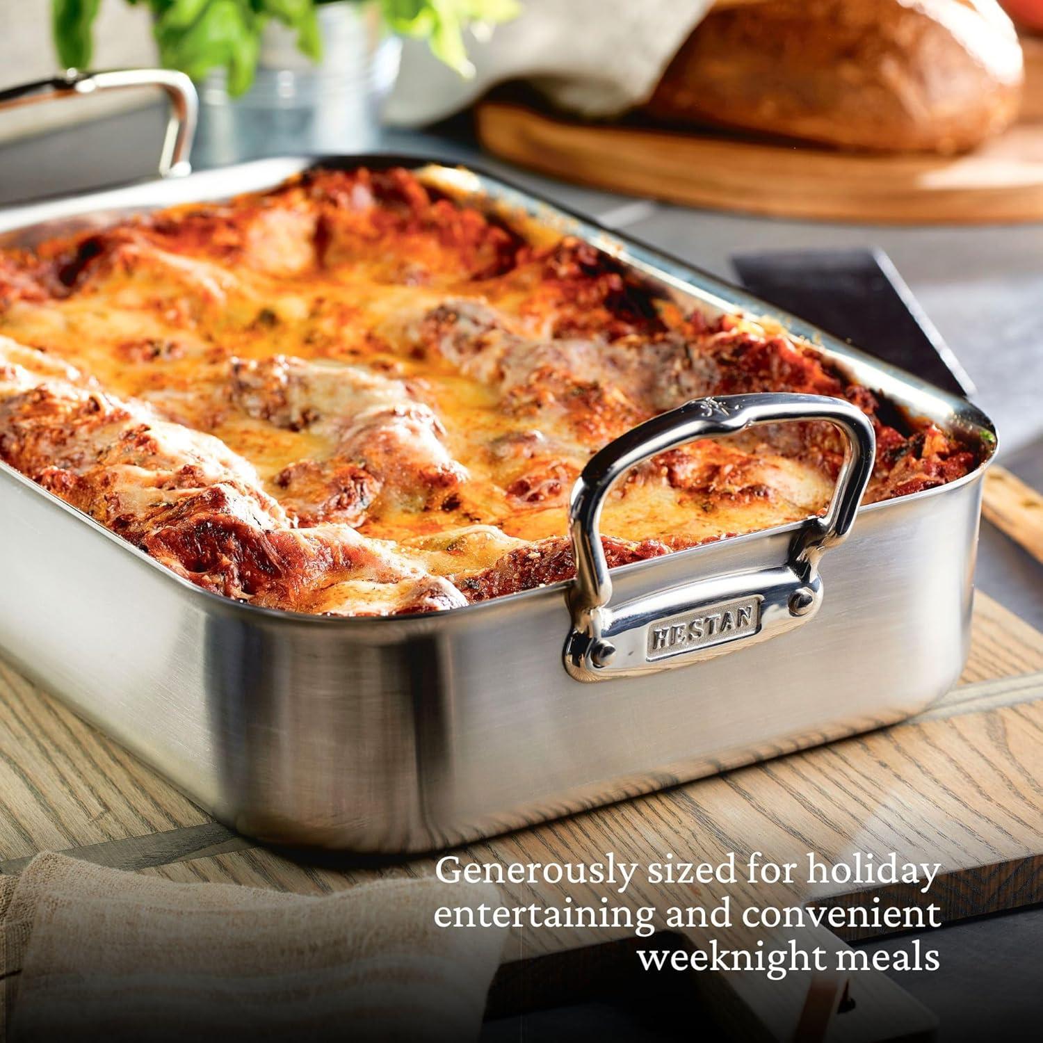 image:imageHestan Provisions 165 Classic Clad Roaster with Stainless Steel RackRoaster 165inch
