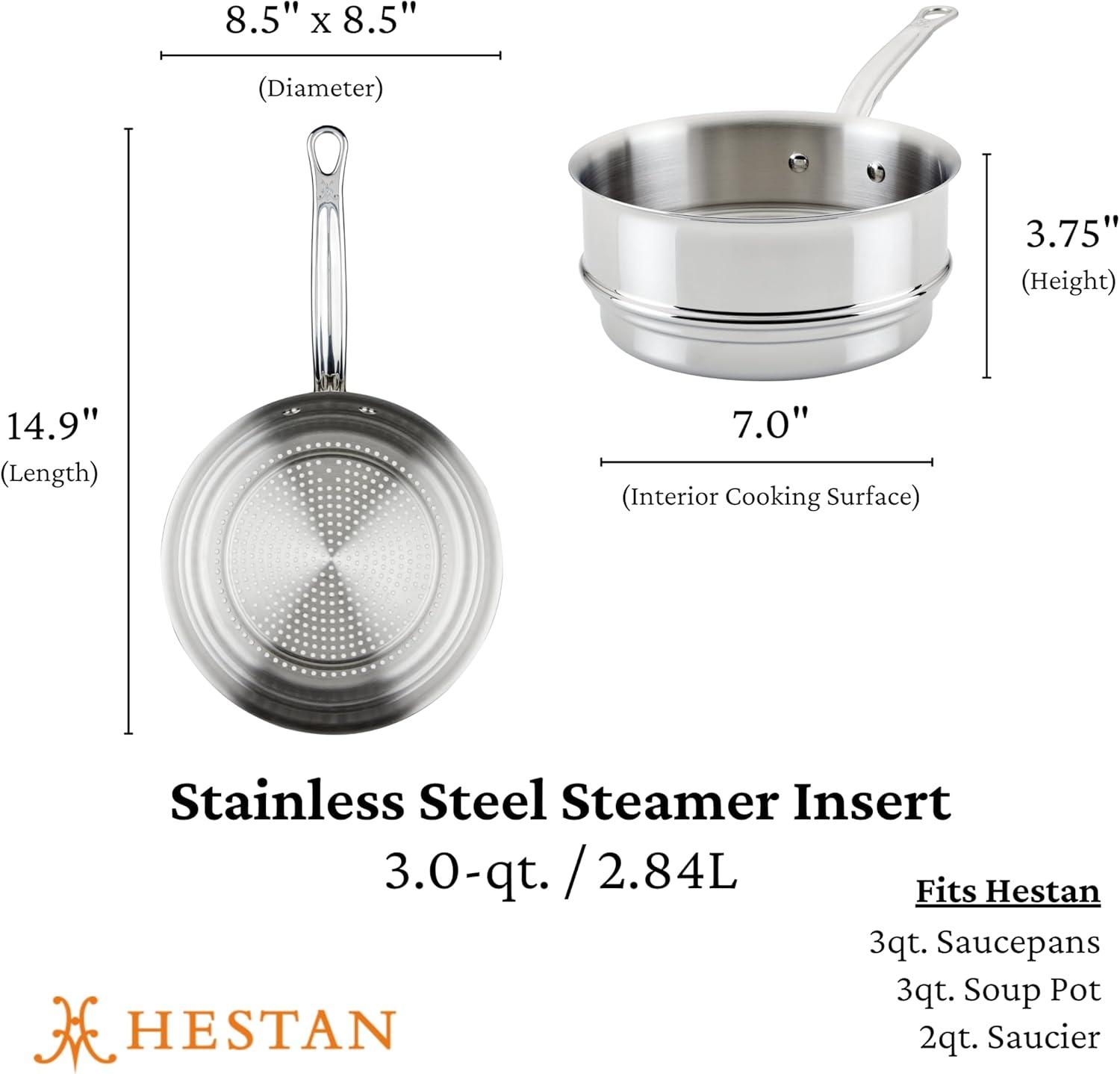 image:imageHestan Provisions 165 Classic Clad Roaster with Stainless Steel RackSteamer Insert
