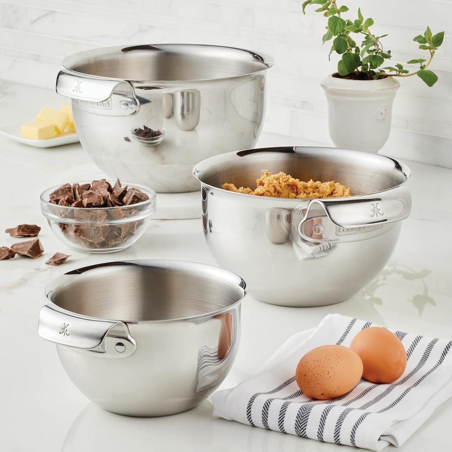 image:imageHestan Provisions 3Piece Stainless Steel Mixing Bowl Set 15qt 3qt and 475qt Nesting Design