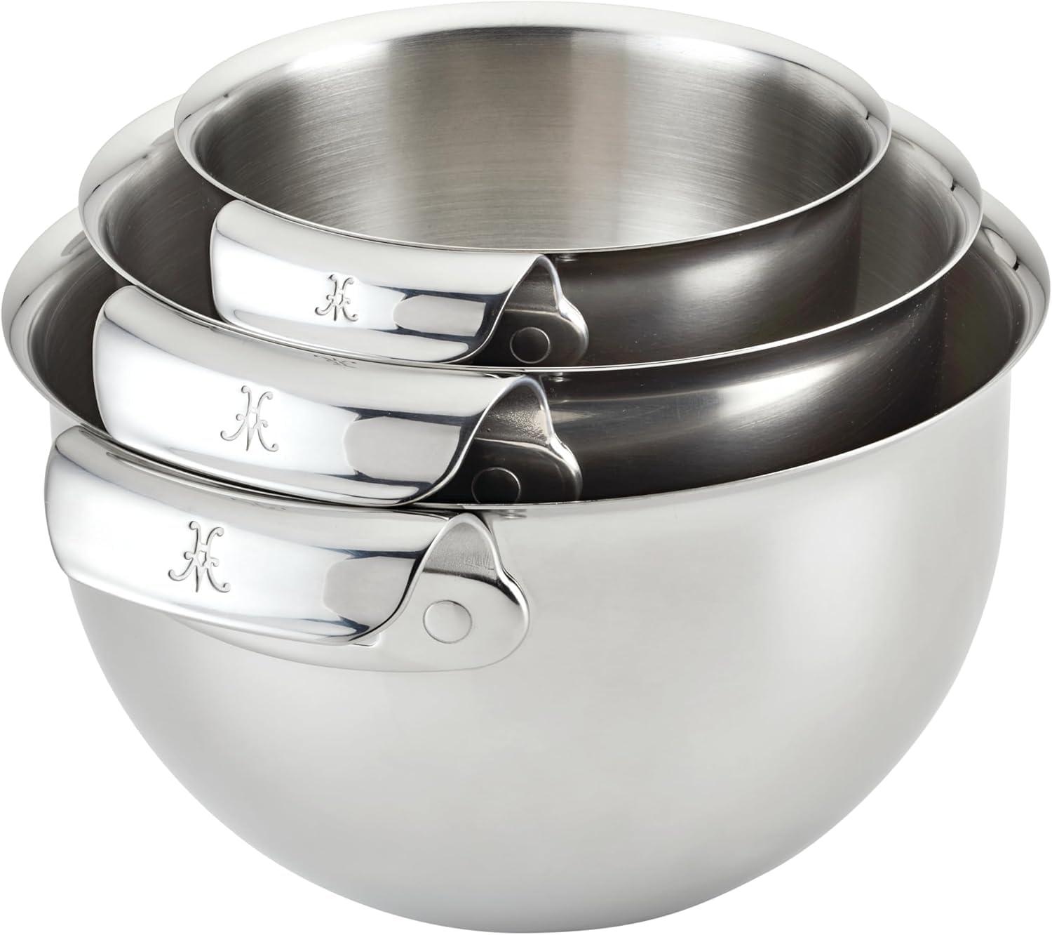 image:imageHestan Provisions 3Piece Stainless Steel Mixing Bowl Set 15qt 3qt and 475qt Nesting Design