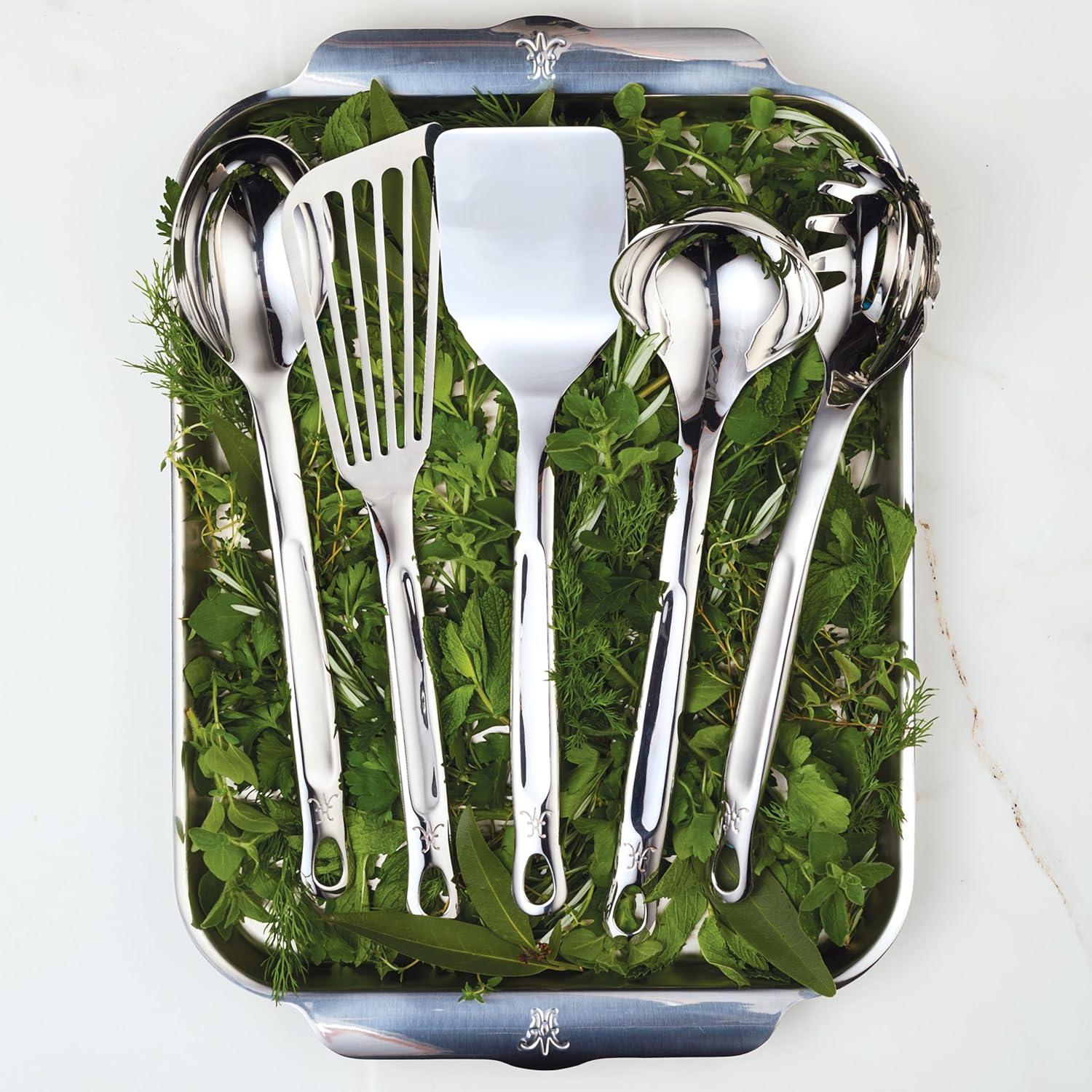 image:imageHestan Provisions Chefs Tools Essential Set 5Piece Stainless Steel Solid Spoon Ladle Pasta Fork TurnerSpatula Fish Spatula5 Piece Set