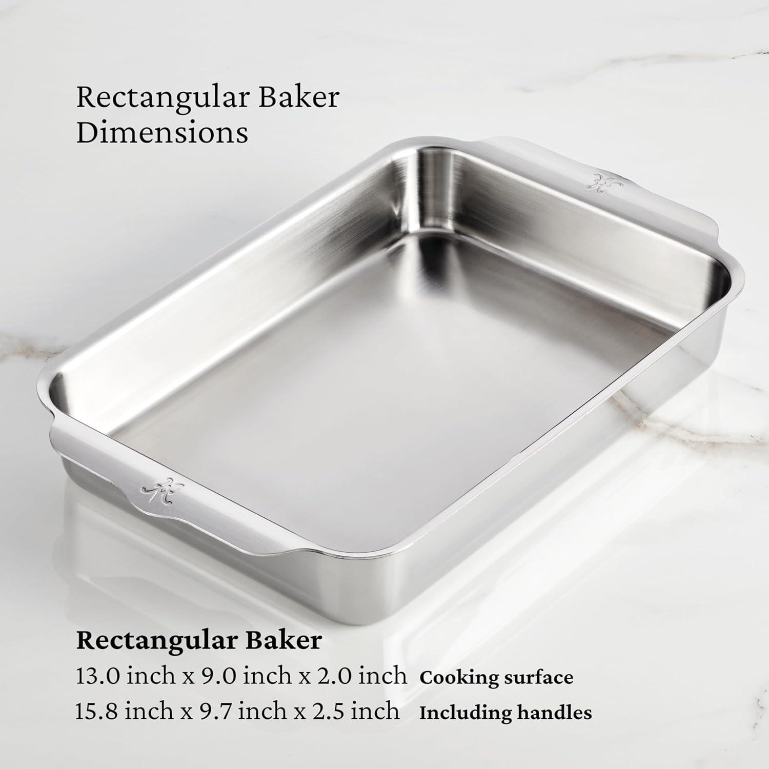 image:imageHestan Provisions OvenBond 3Piece Triply Baking Sheet Set Professional Stainless Steel Bakeware Half amp Quarter Sheets amp Rack5 piece Set