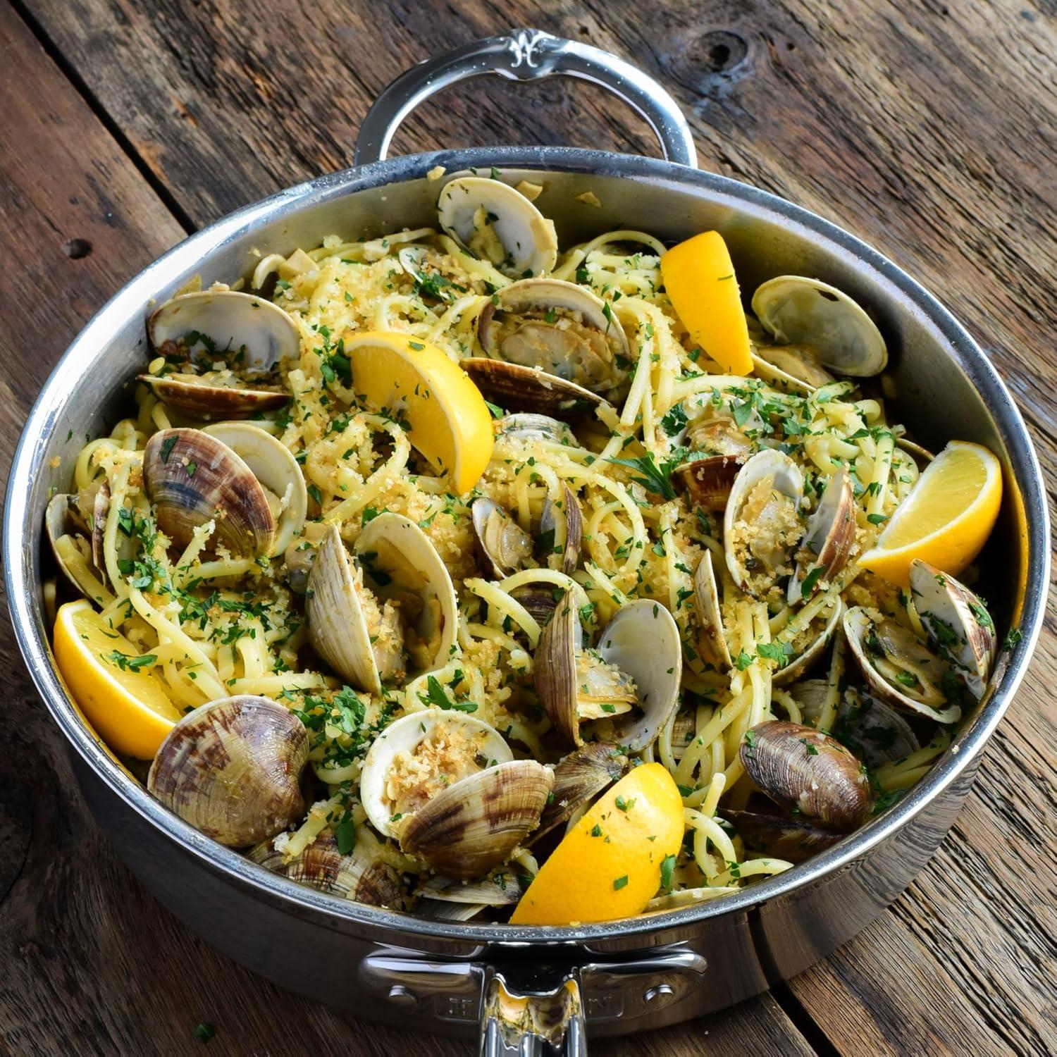 image:imageProBond Forged 35Quart Professional Clad Stainless Steel Saut Pan with Lid35 Qt