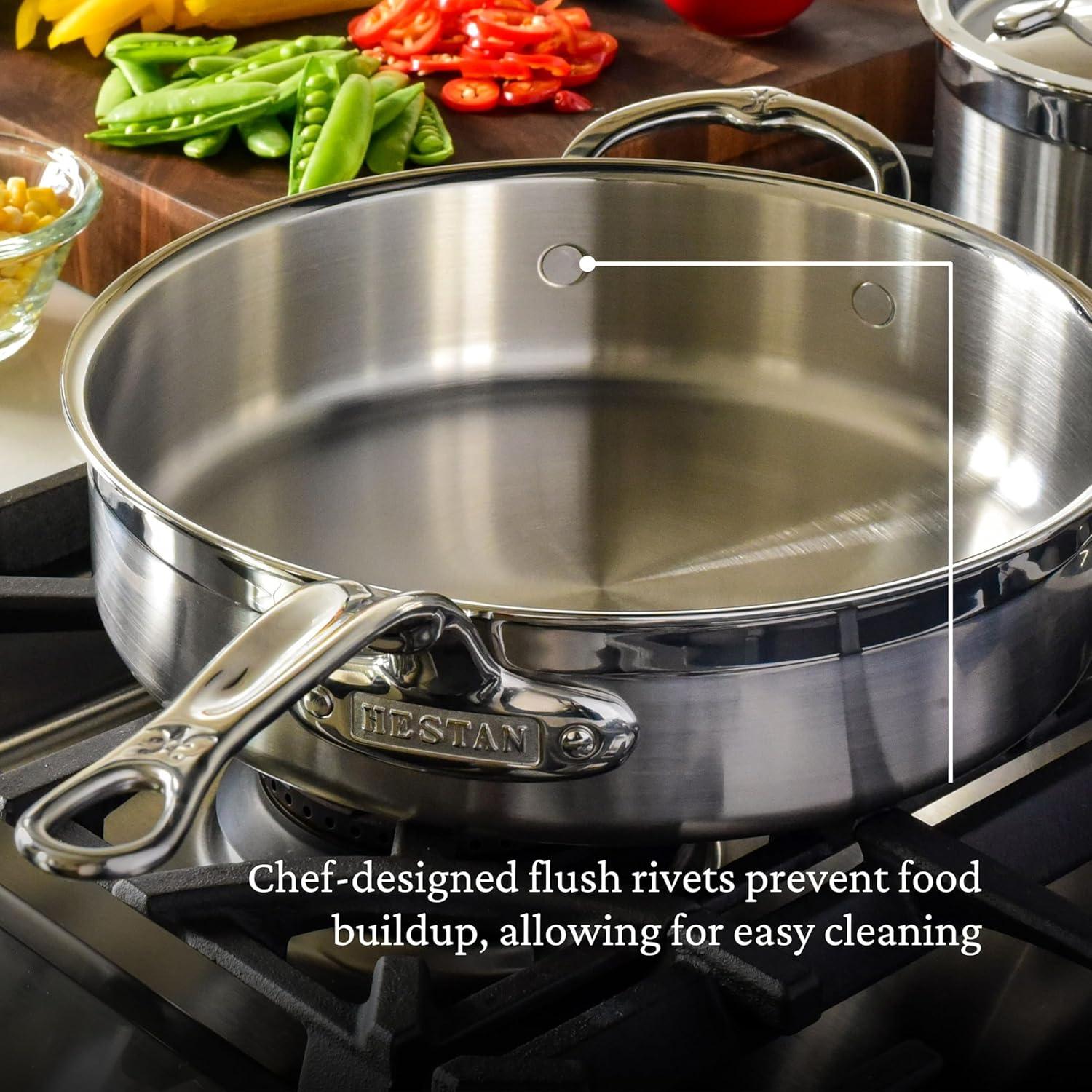 image:imageProBond Forged 35Quart Professional Clad Stainless Steel Saut Pan with Lid35 Qt