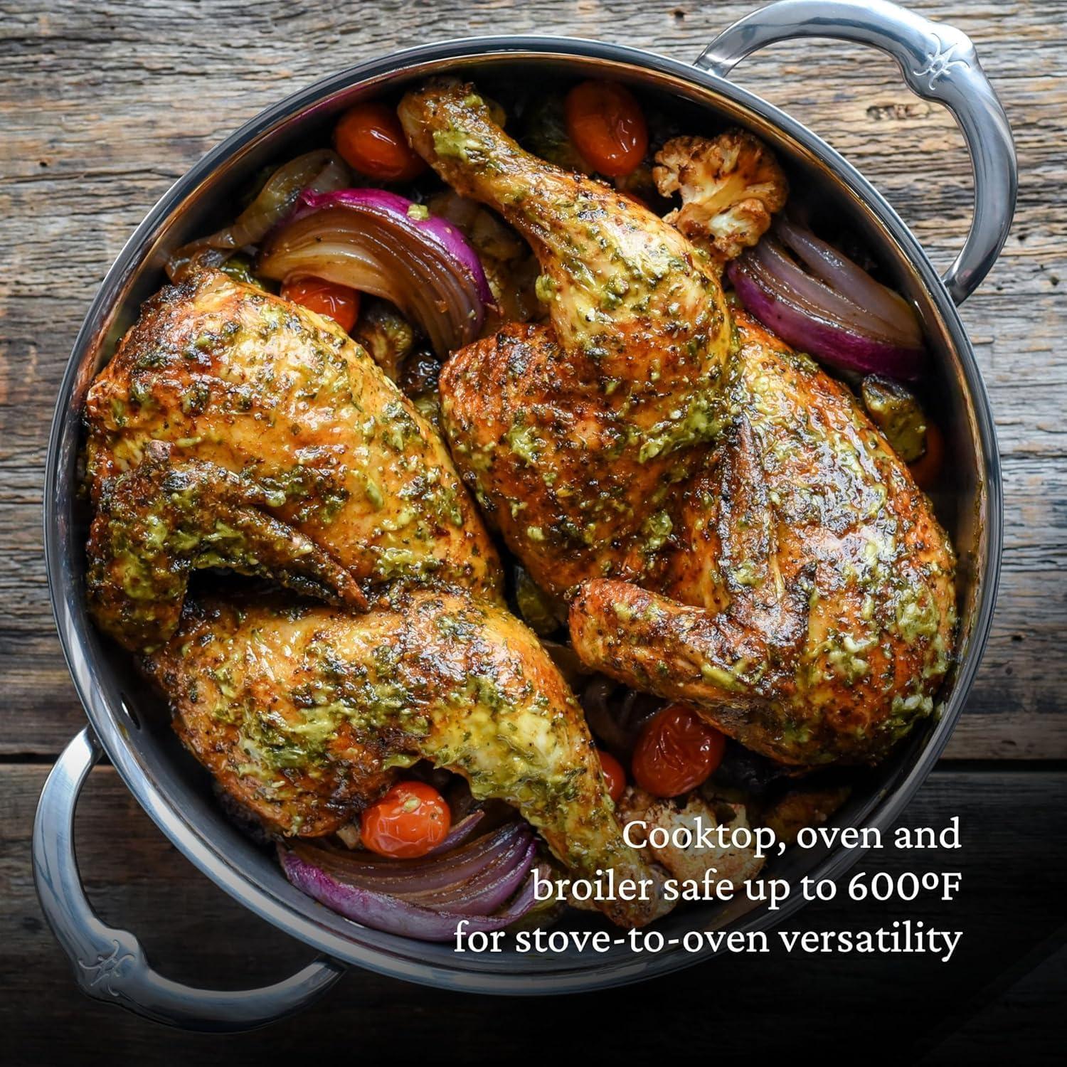 image:imageProBond Forged 35Quart Professional Clad Stainless Steel Saut Pan with Lid35 Qt