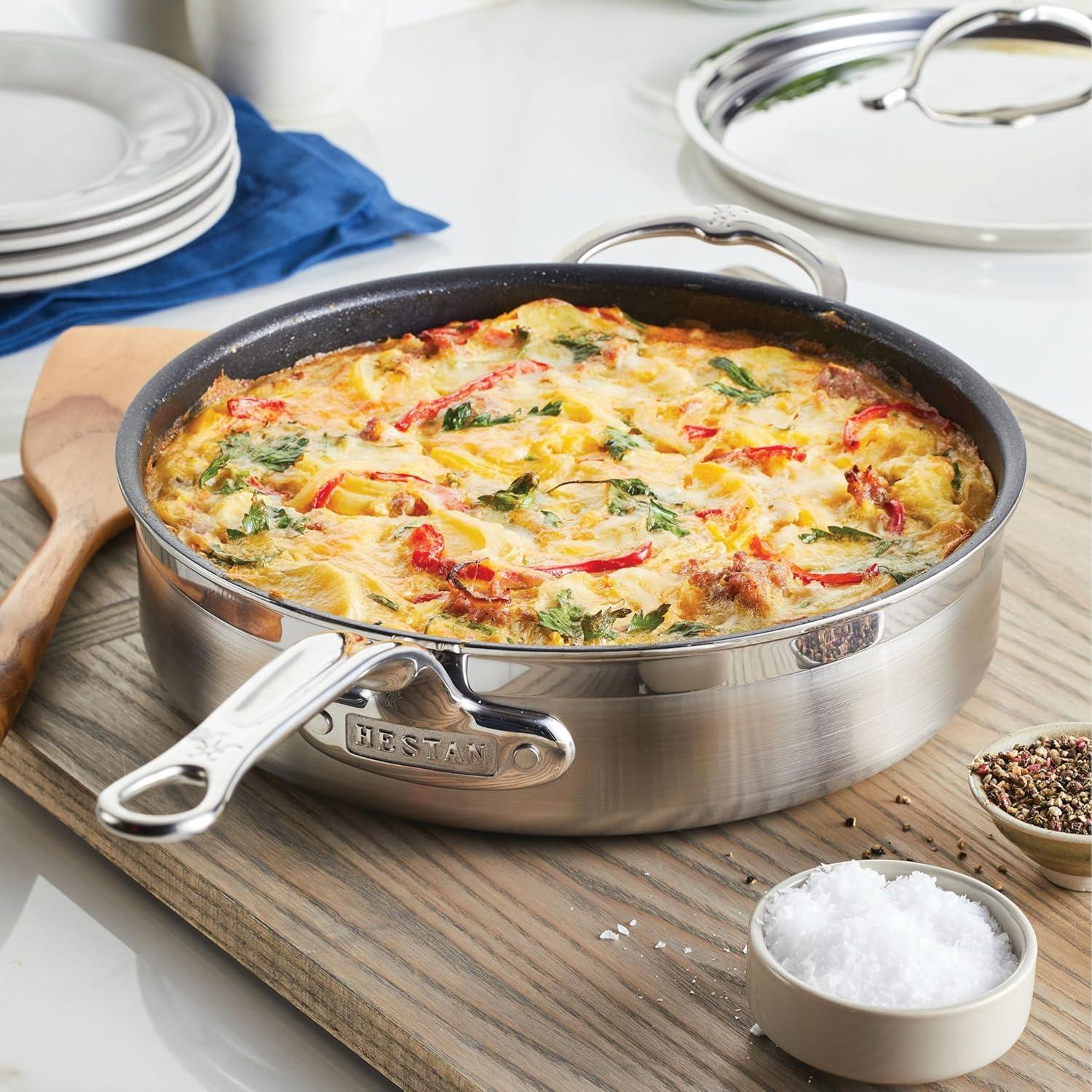 image:imageProBond Forged 35Quart Professional Clad Stainless Steel Saut Pan with Lid35 Qt