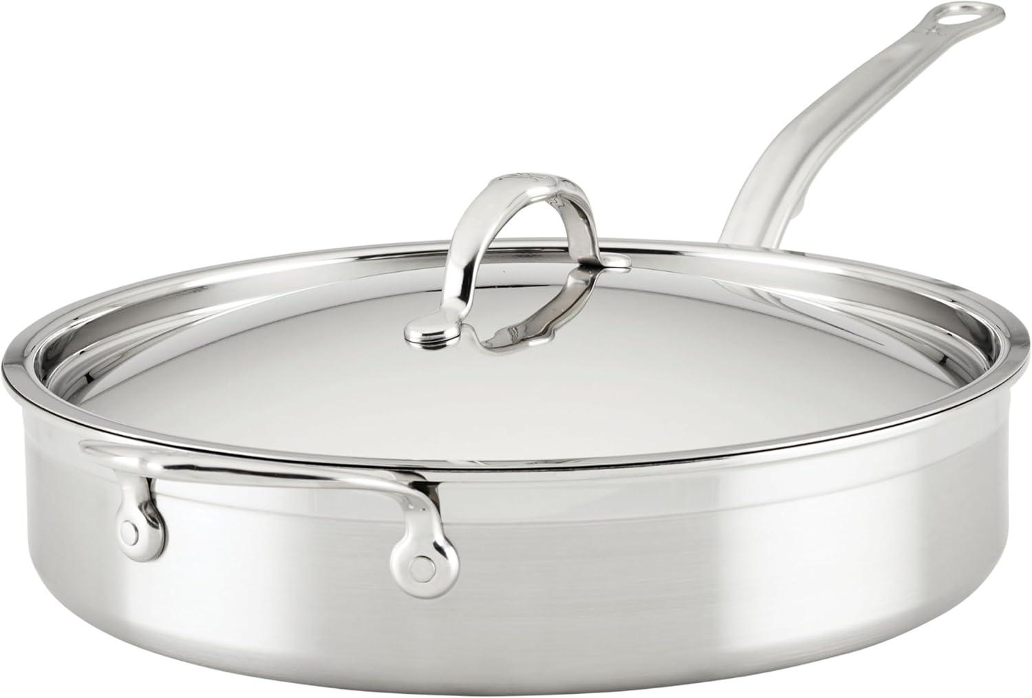 image:imageProBond Forged 35Quart Professional Clad Stainless Steel Saut Pan with Lid35 Qt