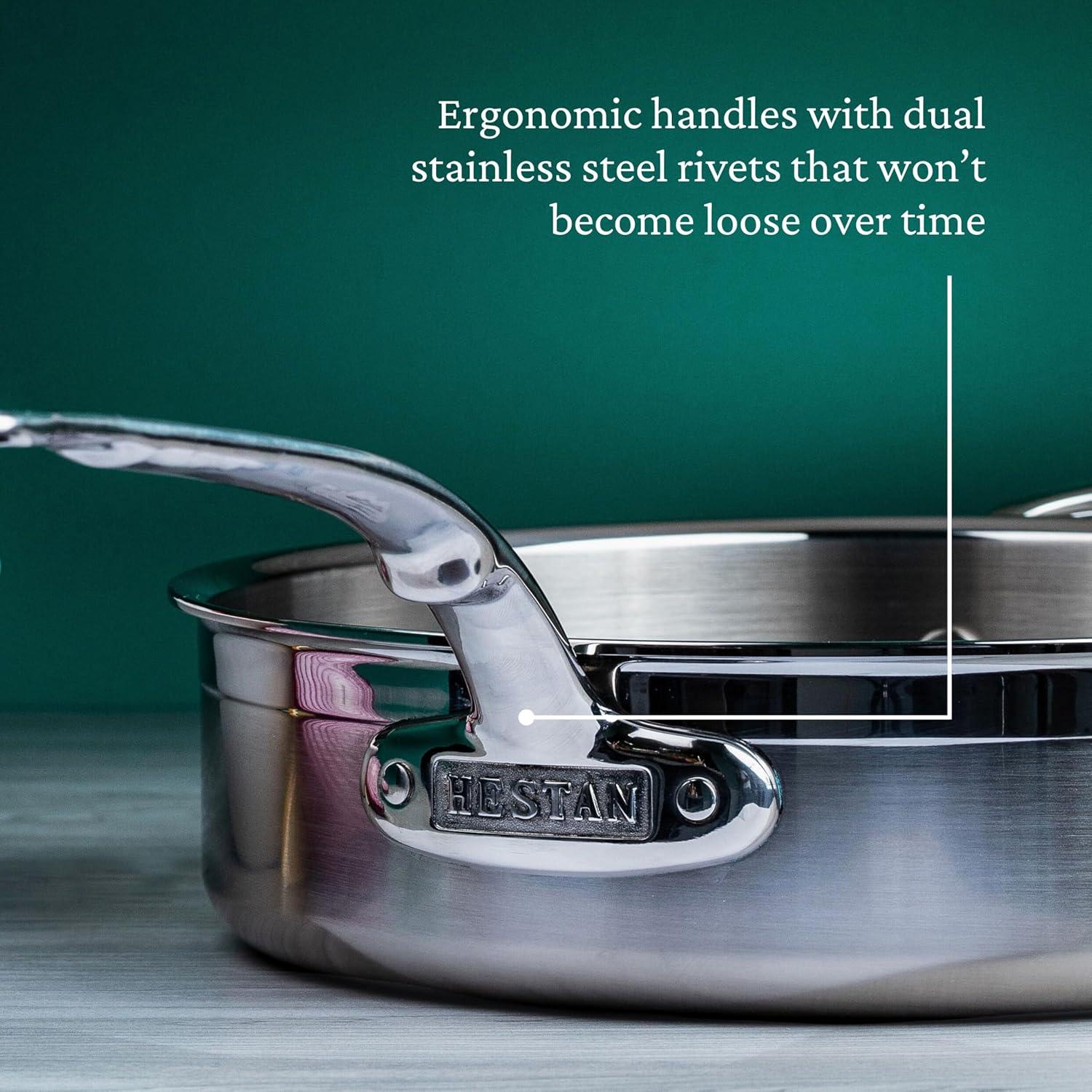 image:imageProBond Forged 35Quart Professional Clad Stainless Steel Saut Pan with Lid35 Qt