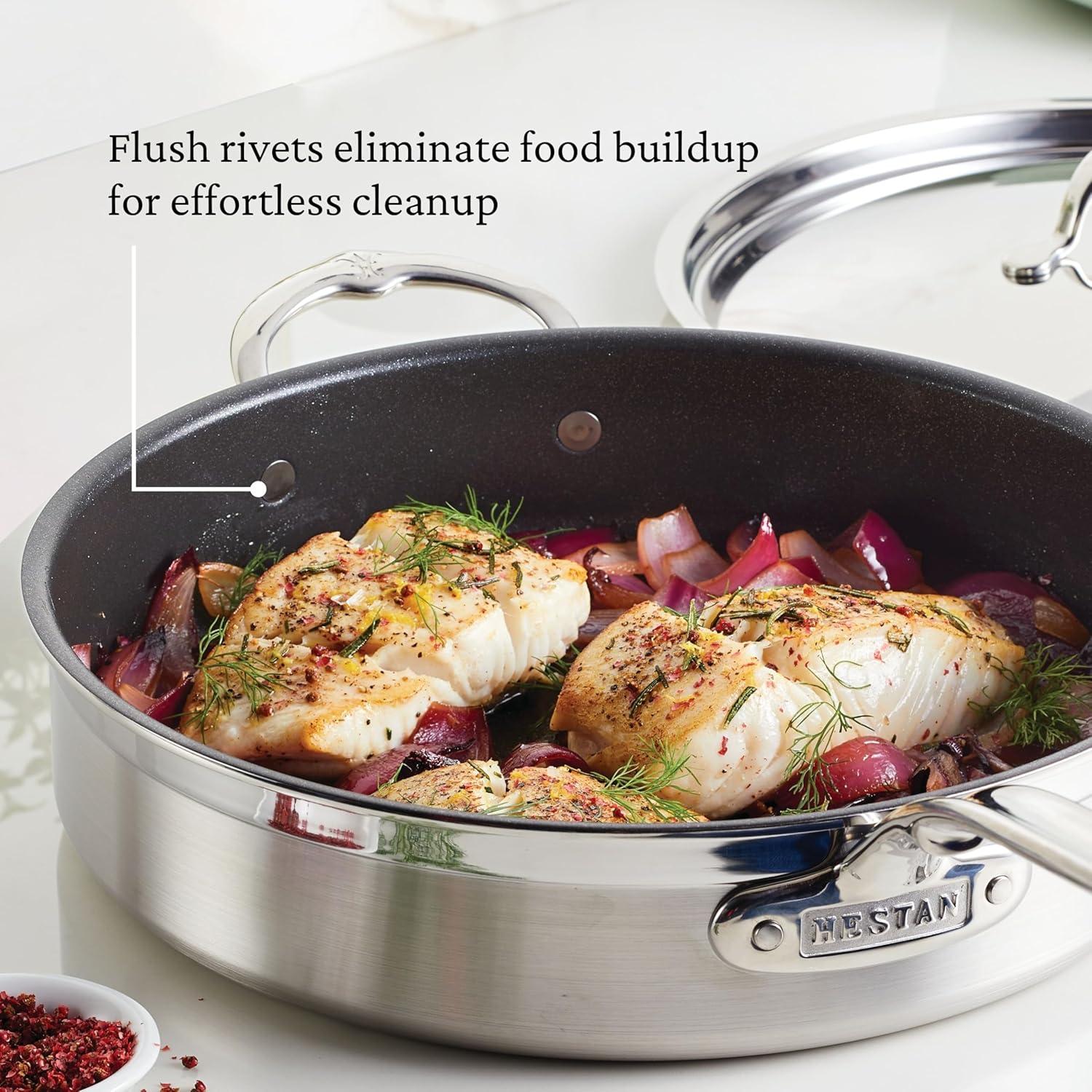 image:imageProBond Forged 35Quart Professional Clad Stainless Steel Saut Pan with Lid5 Qt