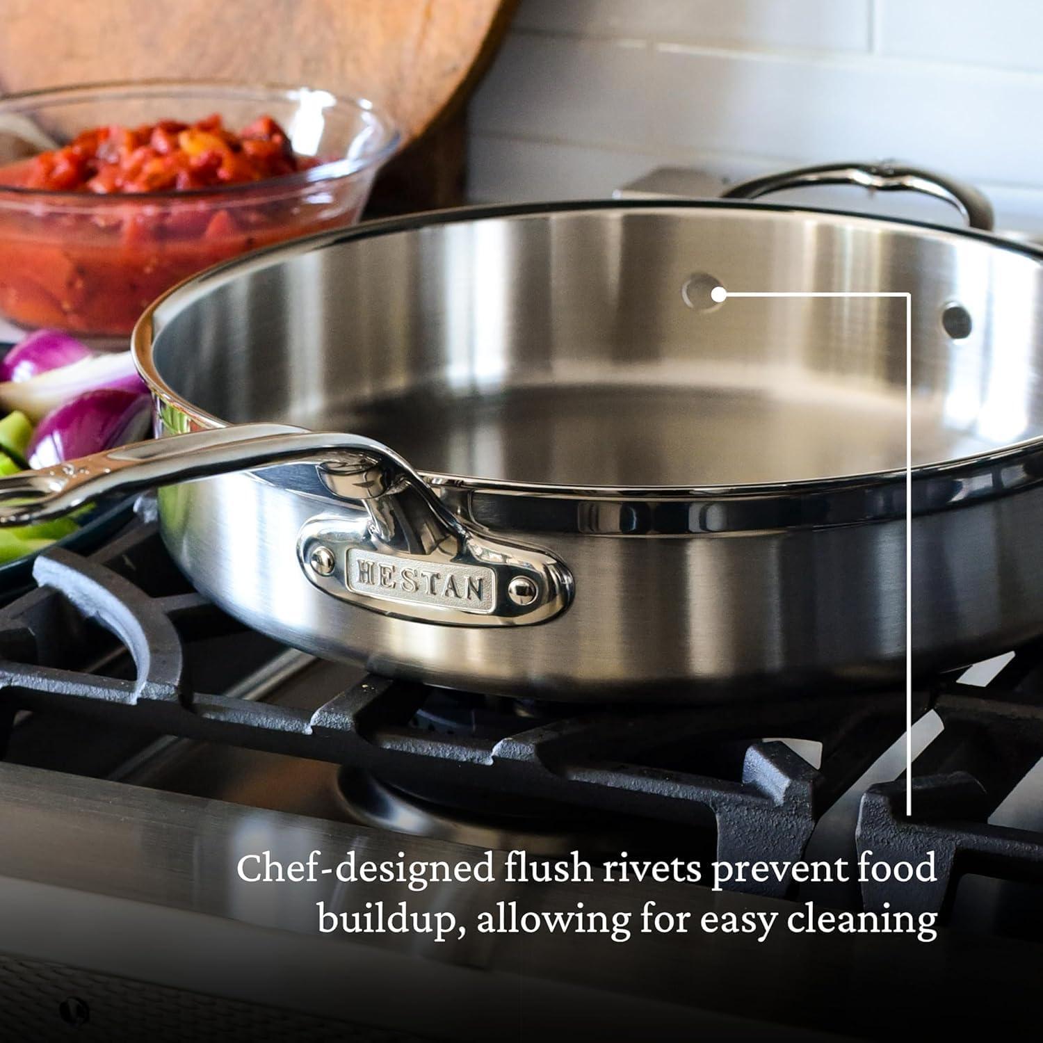 image:imageProBond Forged 35Quart Professional Clad Stainless Steel Saut Pan with Lid5 Qt