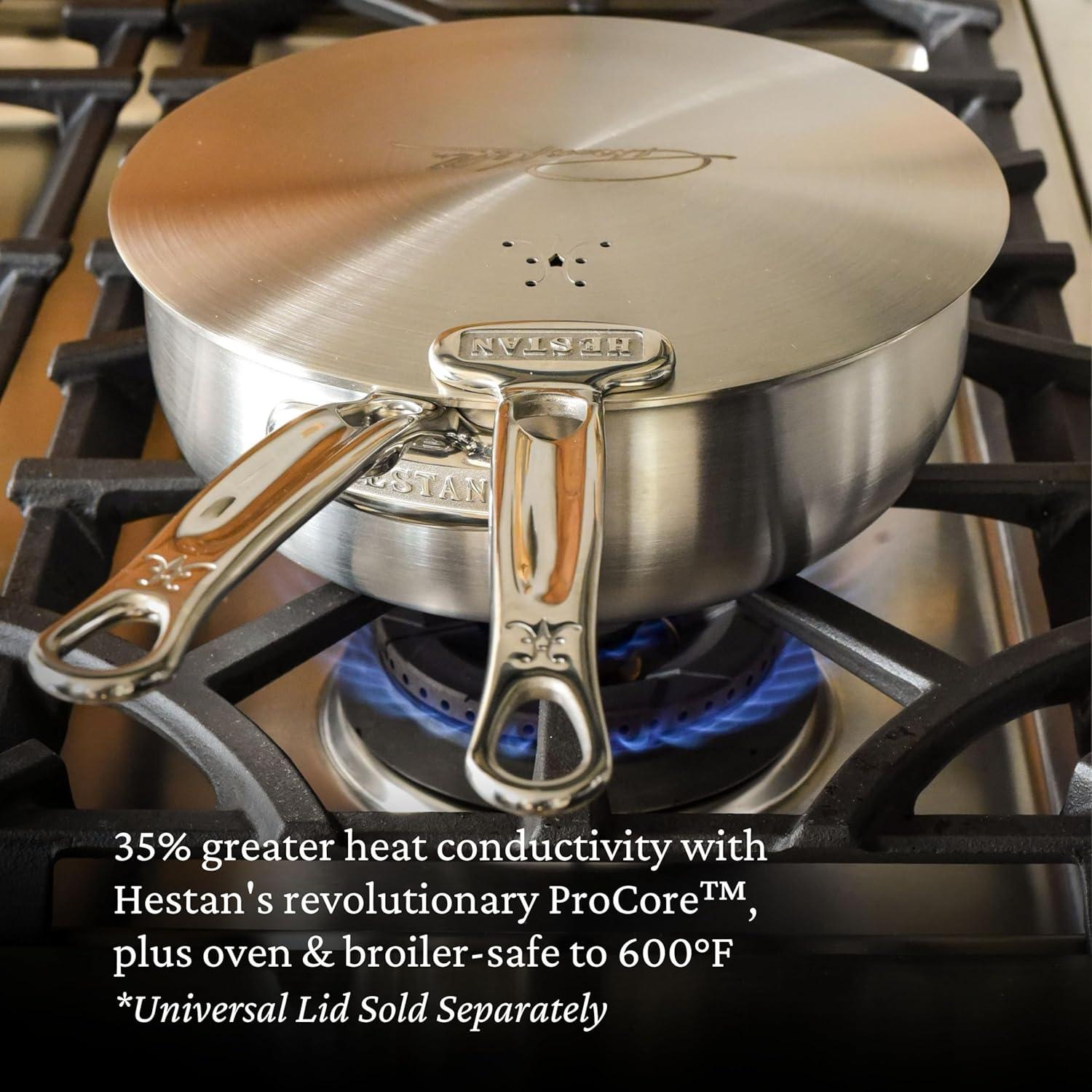 image:imageThomas Keller Insignia by Hestan 2 Quart Saucier Pan with Lid Commercial Clad Stainless Steel Induction Compatible Oven Safe Professional Cookware