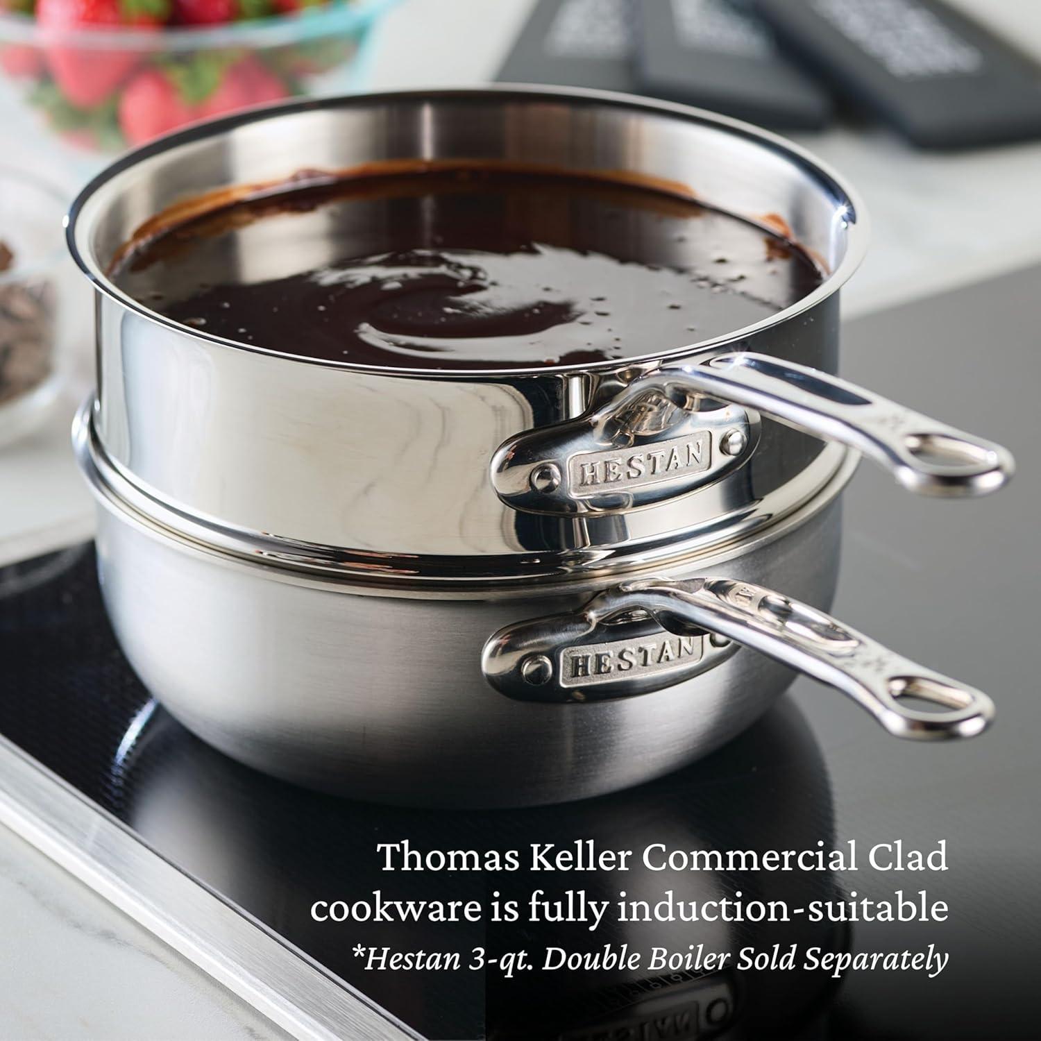image:imageThomas Keller Insignia by Hestan 2 Quart Saucier Pan with Lid Commercial Clad Stainless Steel Induction Compatible Oven Safe Professional Cookware