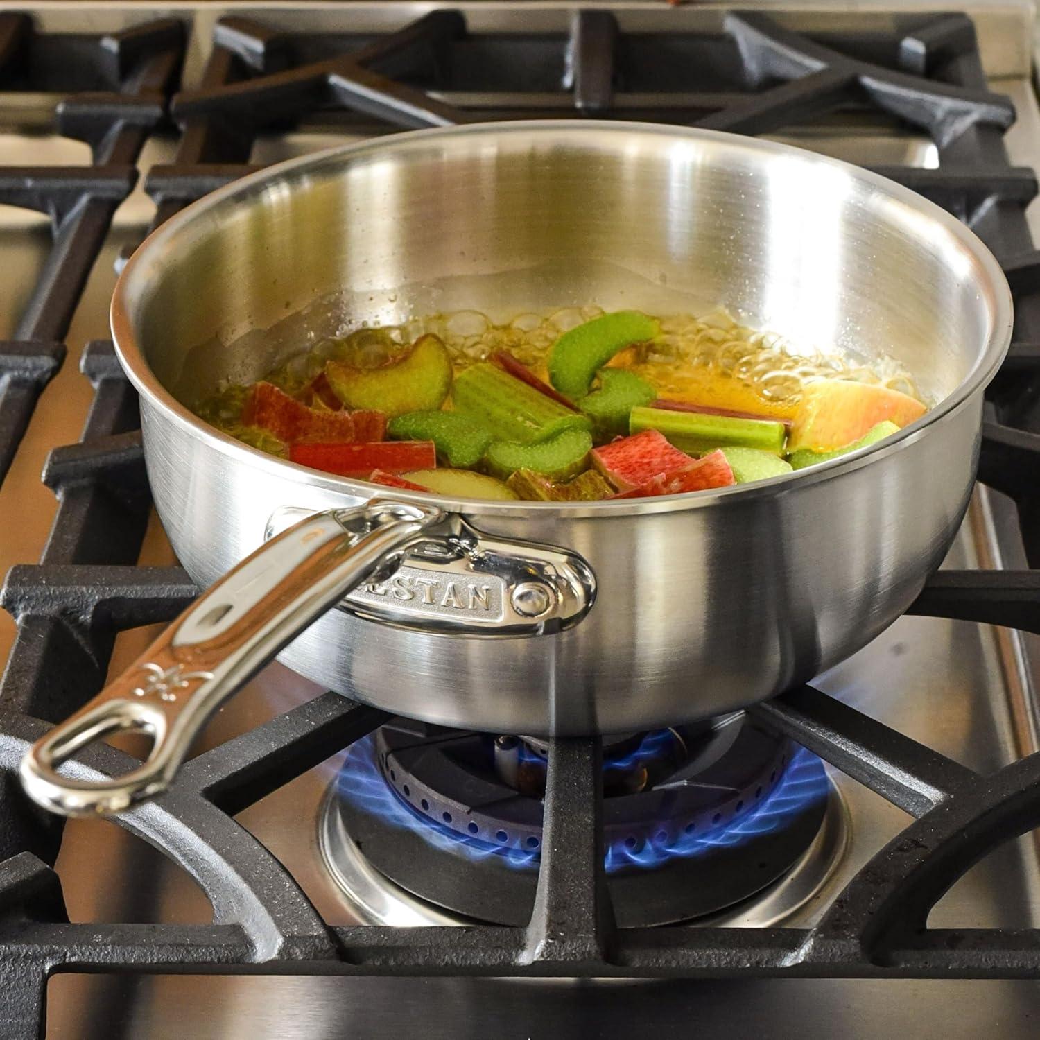 image:imageThomas Keller Insignia by Hestan 2 Quart Saucier Pan with Lid Commercial Clad Stainless Steel Induction Compatible Oven Safe Professional Cookware