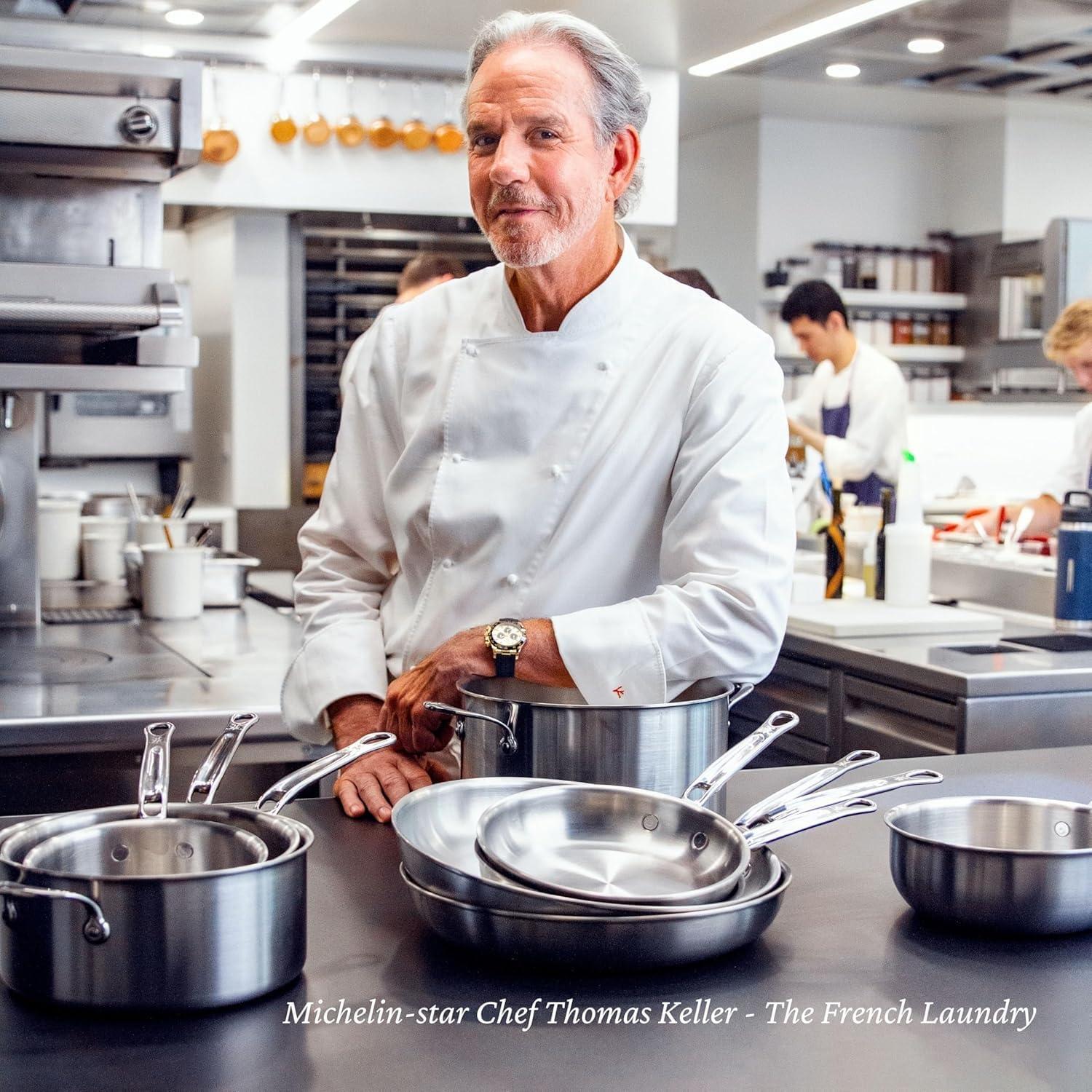 image:imageThomas Keller Insignia by Hestan 2 Quart Saucier Pan with Lid Commercial Clad Stainless Steel Induction Compatible Oven Safe Professional Cookware