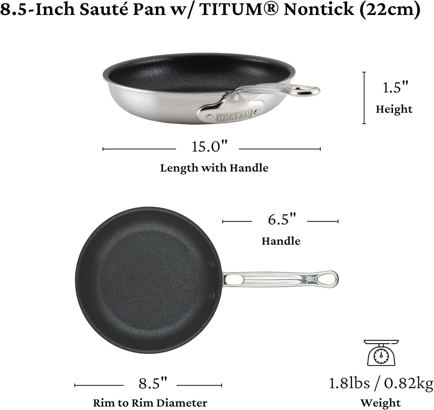 image:imageThomas Keller Insignia by Hestan Stainless Steel Frying Pan Set Induction Cooktop Compatible 11 amp 125Frying Pan 85inch