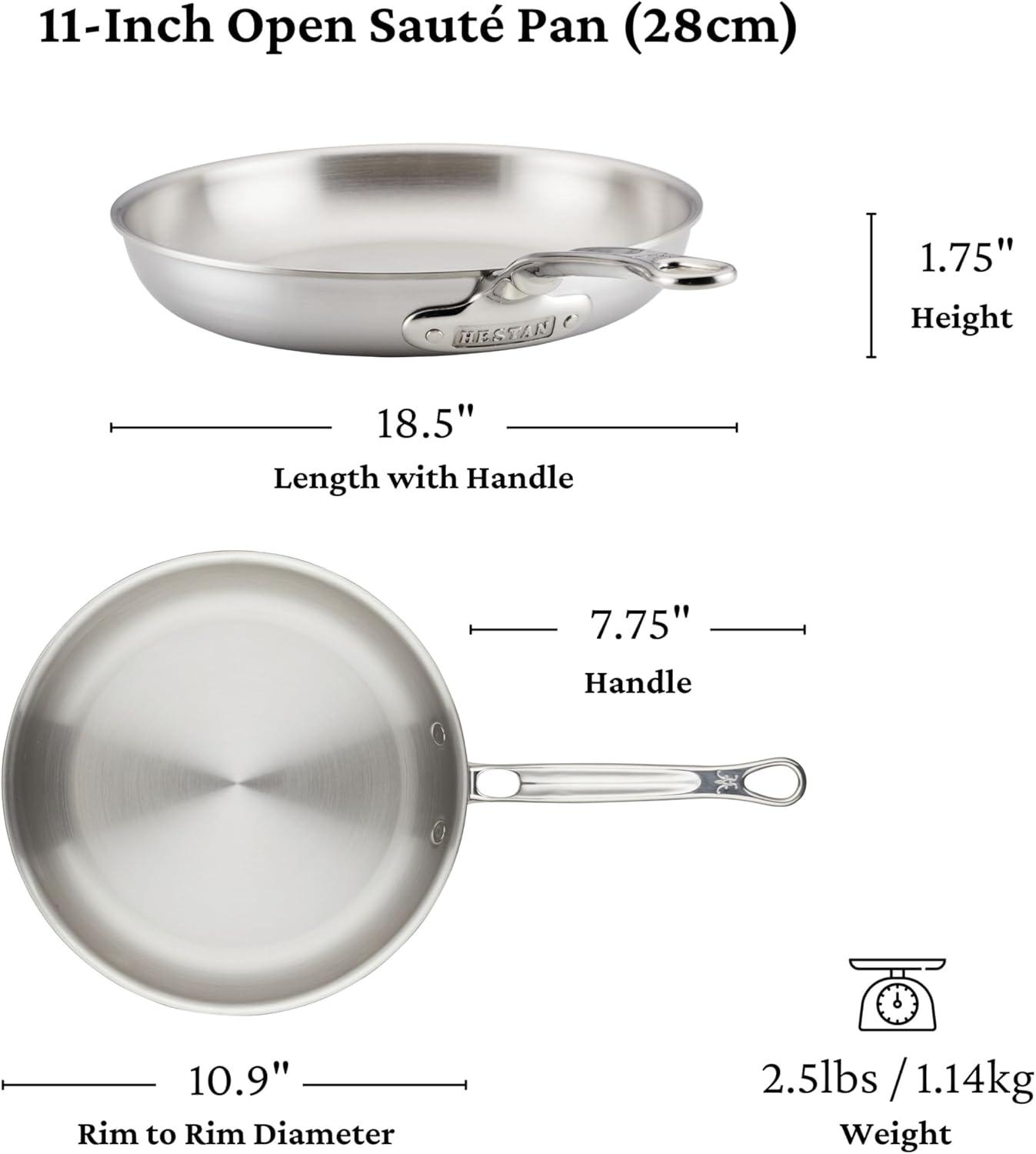 image:imageThomas Keller Insignia by Hestan Stainless Steel Frying Pan Set Induction Cooktop Compatible 11 amp 125Saut Pan 11inch