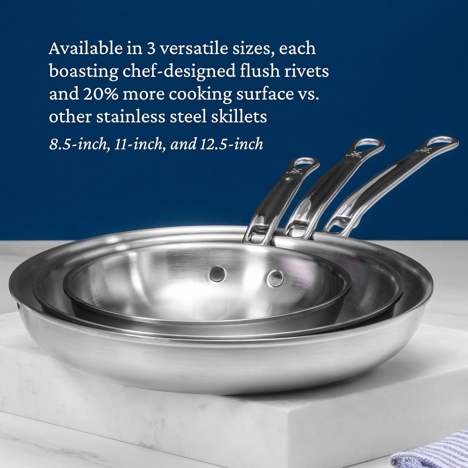 image:imageThomas Keller Insignia by Hestan Stainless Steel Frying Pan Set Induction Cooktop Compatible 11 amp 125Saut Pan 11inch