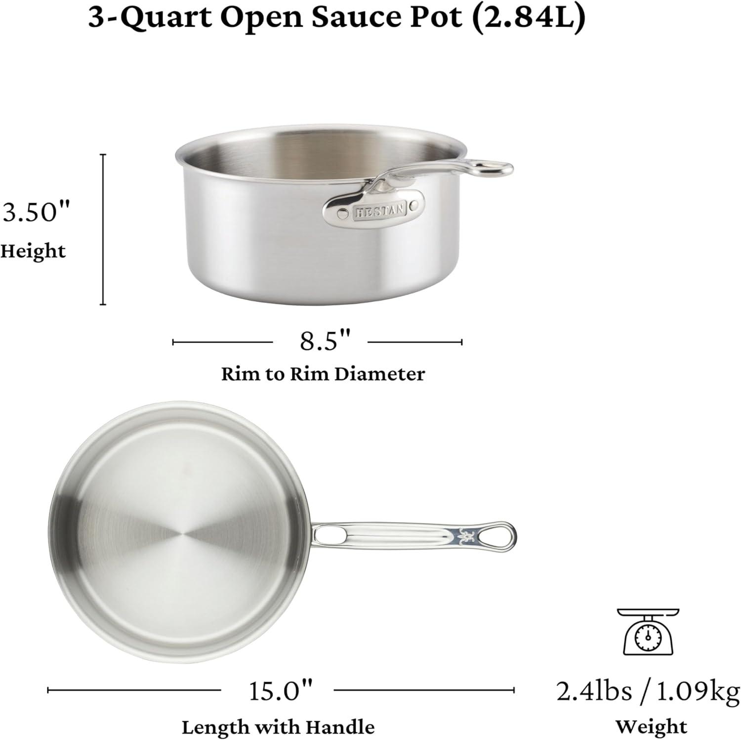 image:imageThomas Keller Insignia by Hestan Stainless Steel Sauce Pot Induction Cooktop Compatible 3 Quart