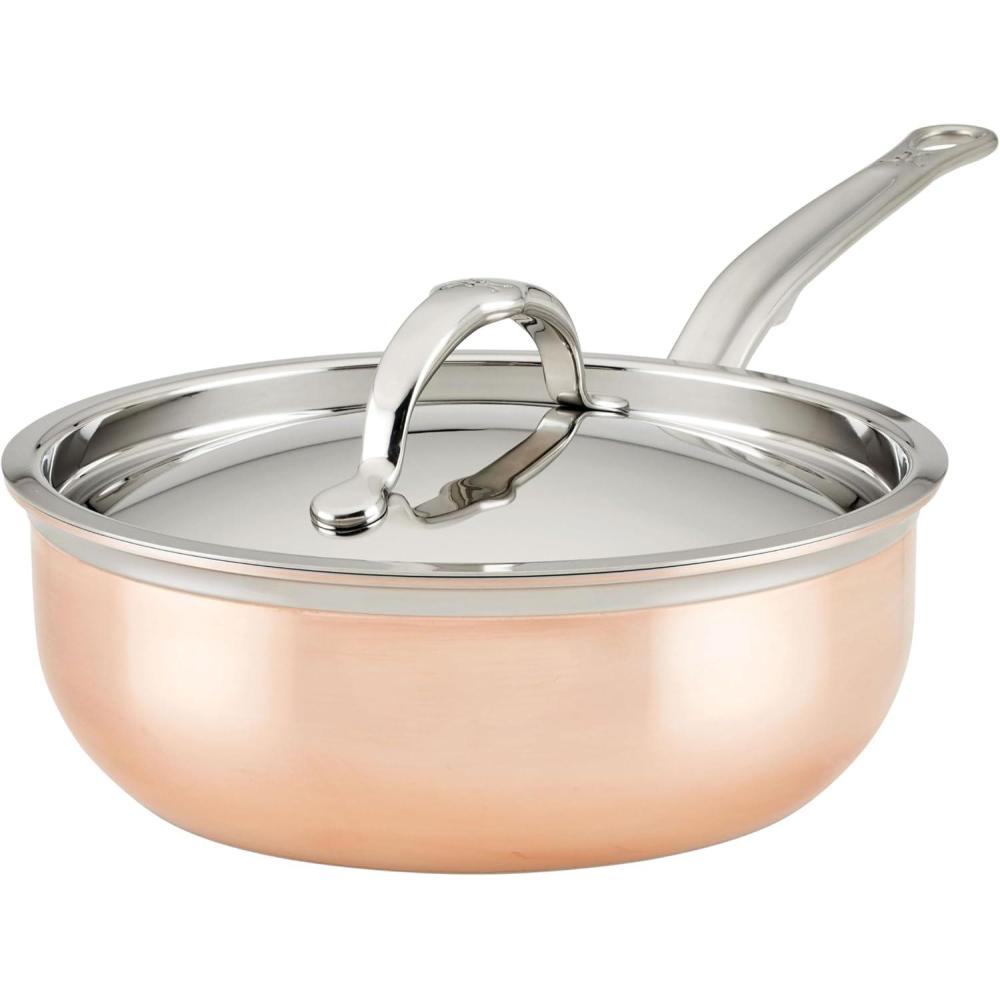 image:imageHestan CopperBond Collection 100 Pure Copper 10Piece Ultimate Cookware Set Induction Cooktop CompatibleSaucier Pan 2Quart