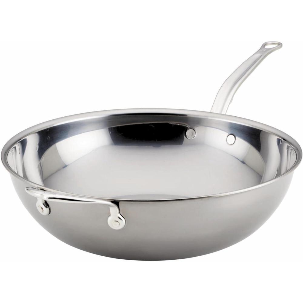 image:imageHestan NanoBond Collection Stainless Steel Chefs Pan Induction Cooktop Compatible 14Inch