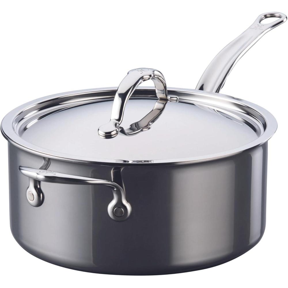 image:imageHestan NanoBond Collection Stainless Steel Titanium Sauce Pan Induction Cooktop Compatible 4 Quart