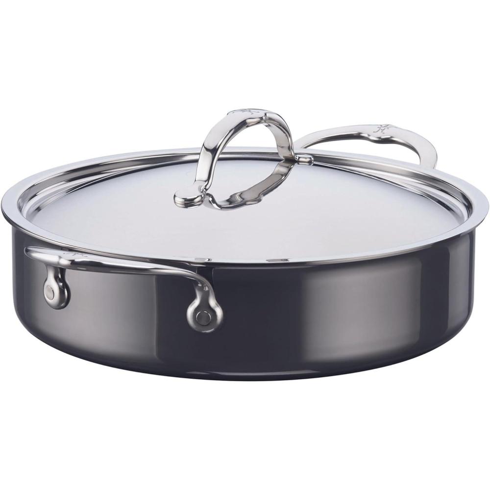 image:imageHestan NanoBond Collection Stainless Steel Titanium Sauteuse Induction Cooktop Compatible 35 Quart
