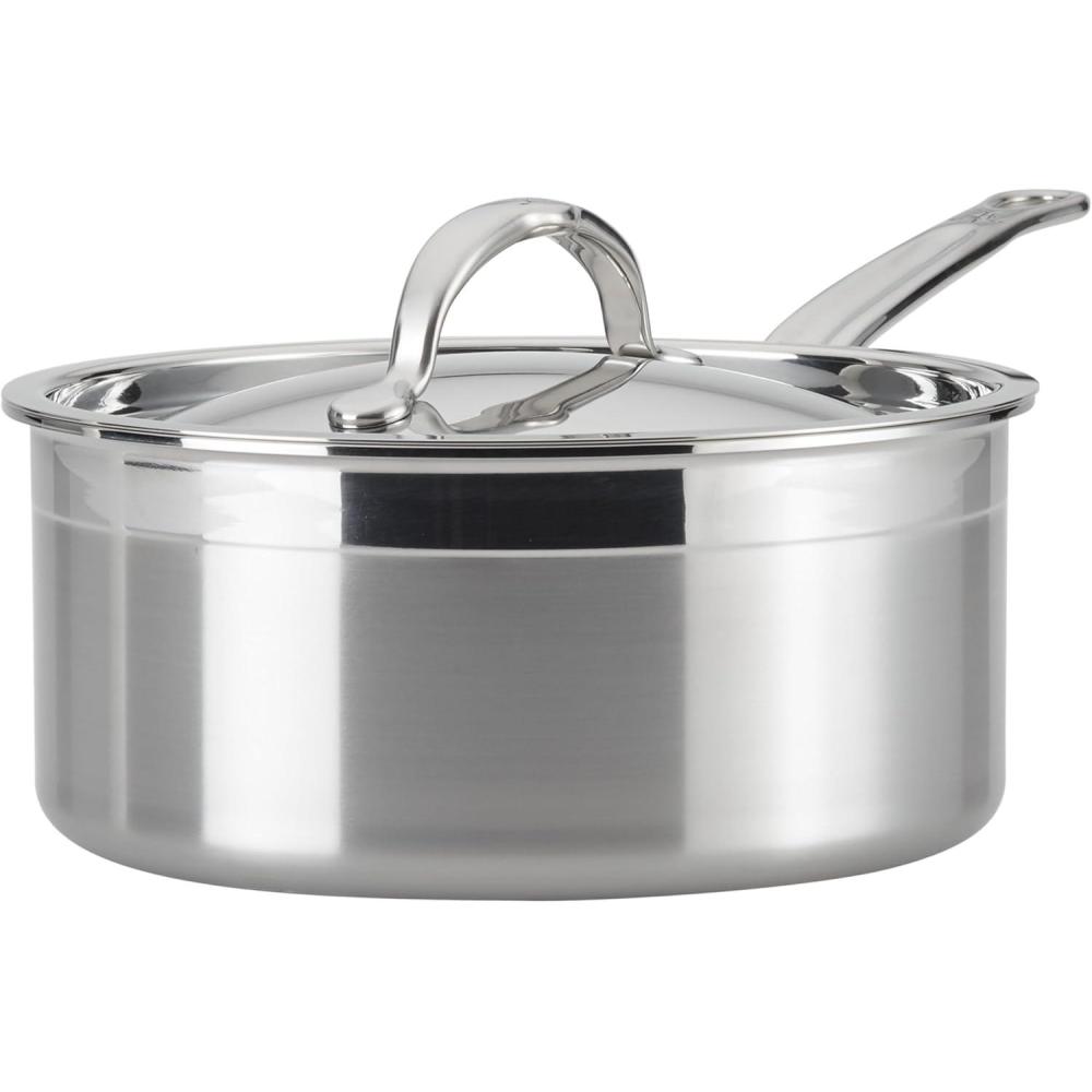 image:imageHestan ProBond Collection Professional Clad Stainless Steel Sauce Pan Induction Cooktop Compatible 3 Quart
