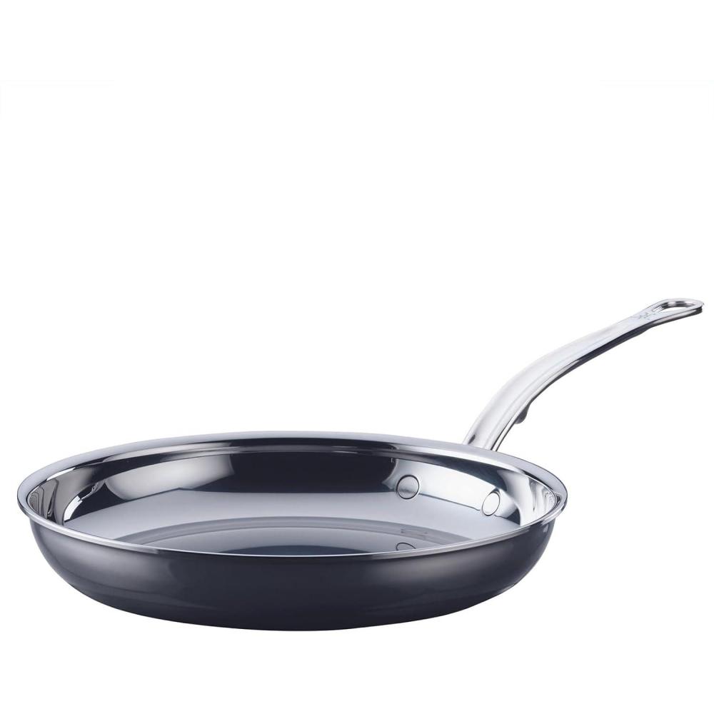 image:imageHestan NanoBond Molecular Titanium Frying Pan 11Inch PFASFree Stainless Steel Skillet 4x Stronger 1050F Safe Induction Compatible Handcrafted Italy