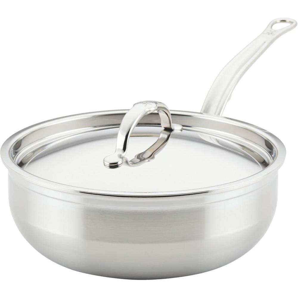 image:imageHestan ProBond Forged Professional Clad Stainless Steel AllInOne Pan 5 Quart with Helper Handle Induction Compatible35 quarts