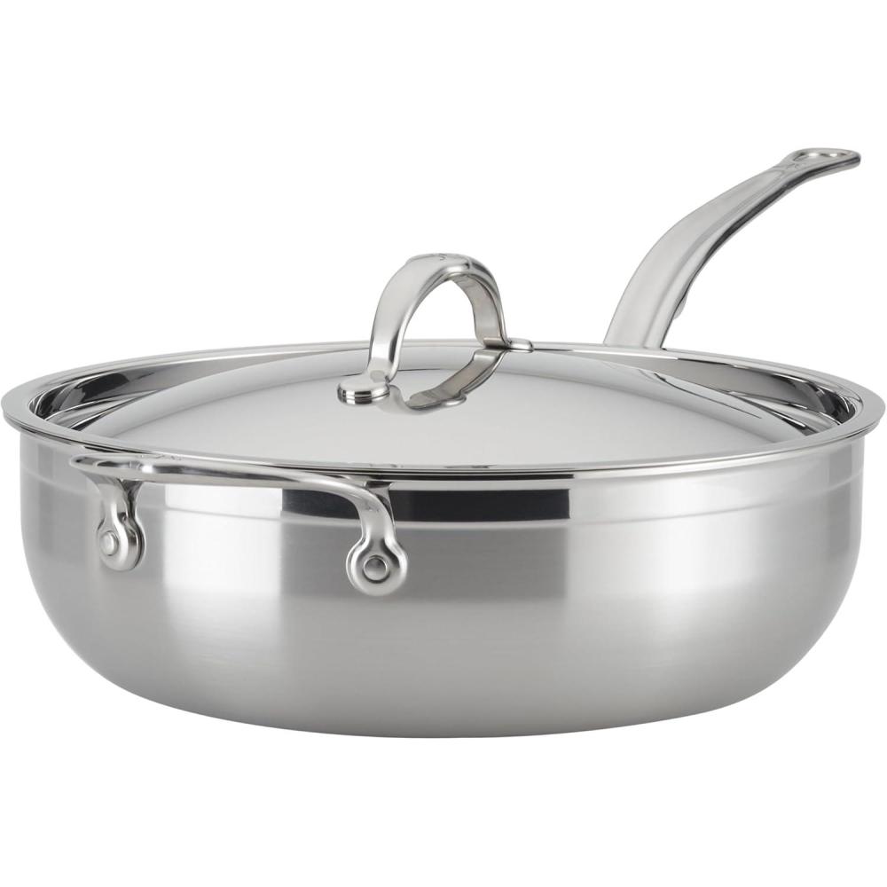 image:imageHestan ProBond Forged Professional Clad Stainless Steel AllInOne Pan 5 Quart with Helper Handle Induction Compatible5 quarts