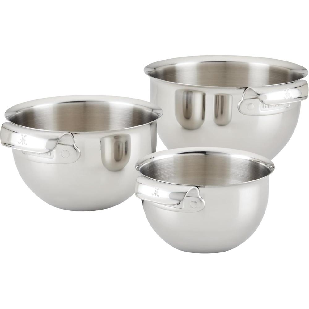 image:imageHestan Provisions 3Piece Stainless Steel Mixing Bowl Set 15qt 3qt and 475qt Nesting Design