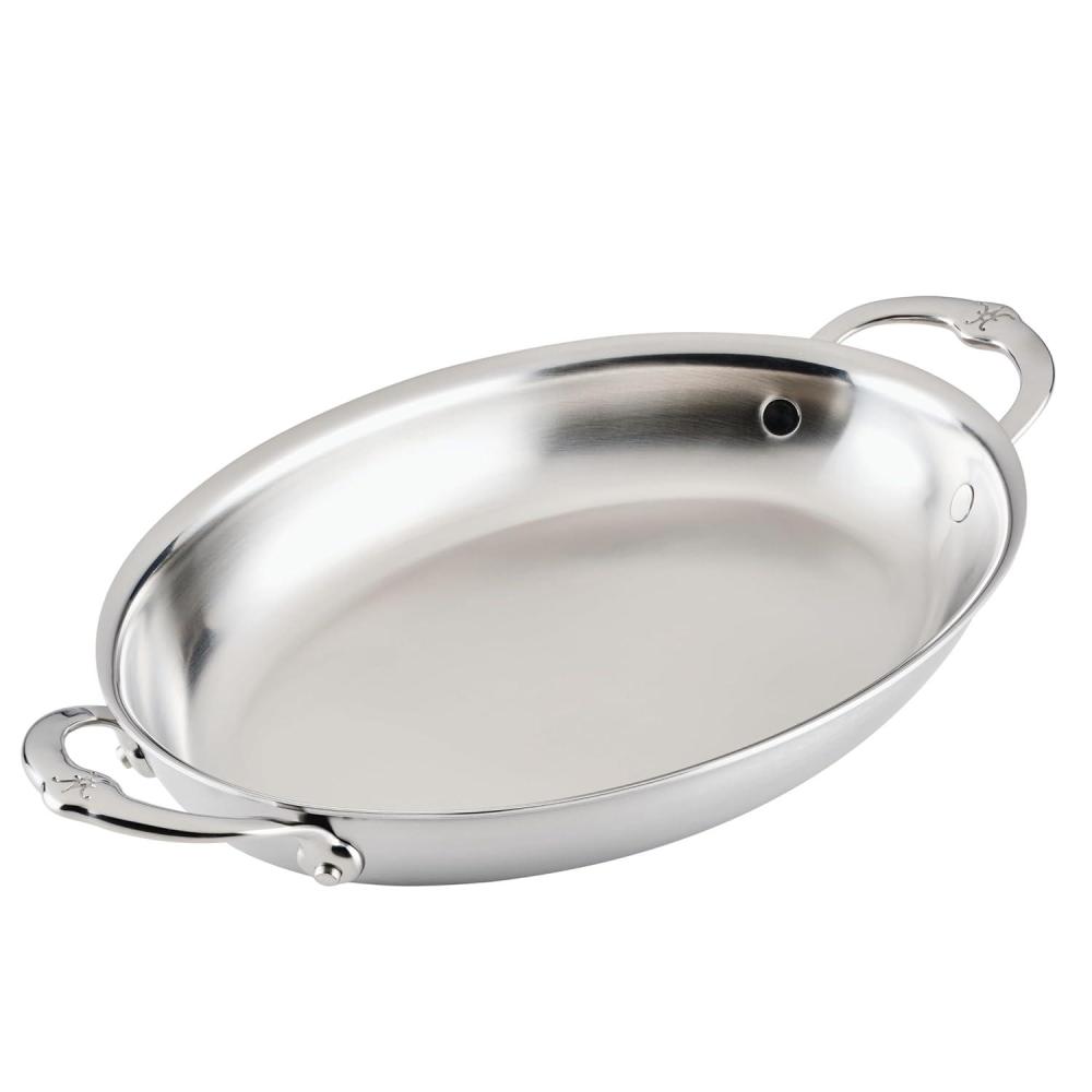 image:imageHestan Provisions Oval Au Gratin Baking Dish 2 Quart Clad Stainless Steel 125 x 9 Inch Oven Safe 600F Kitchen to Table Serving Designed with Thomas Keller