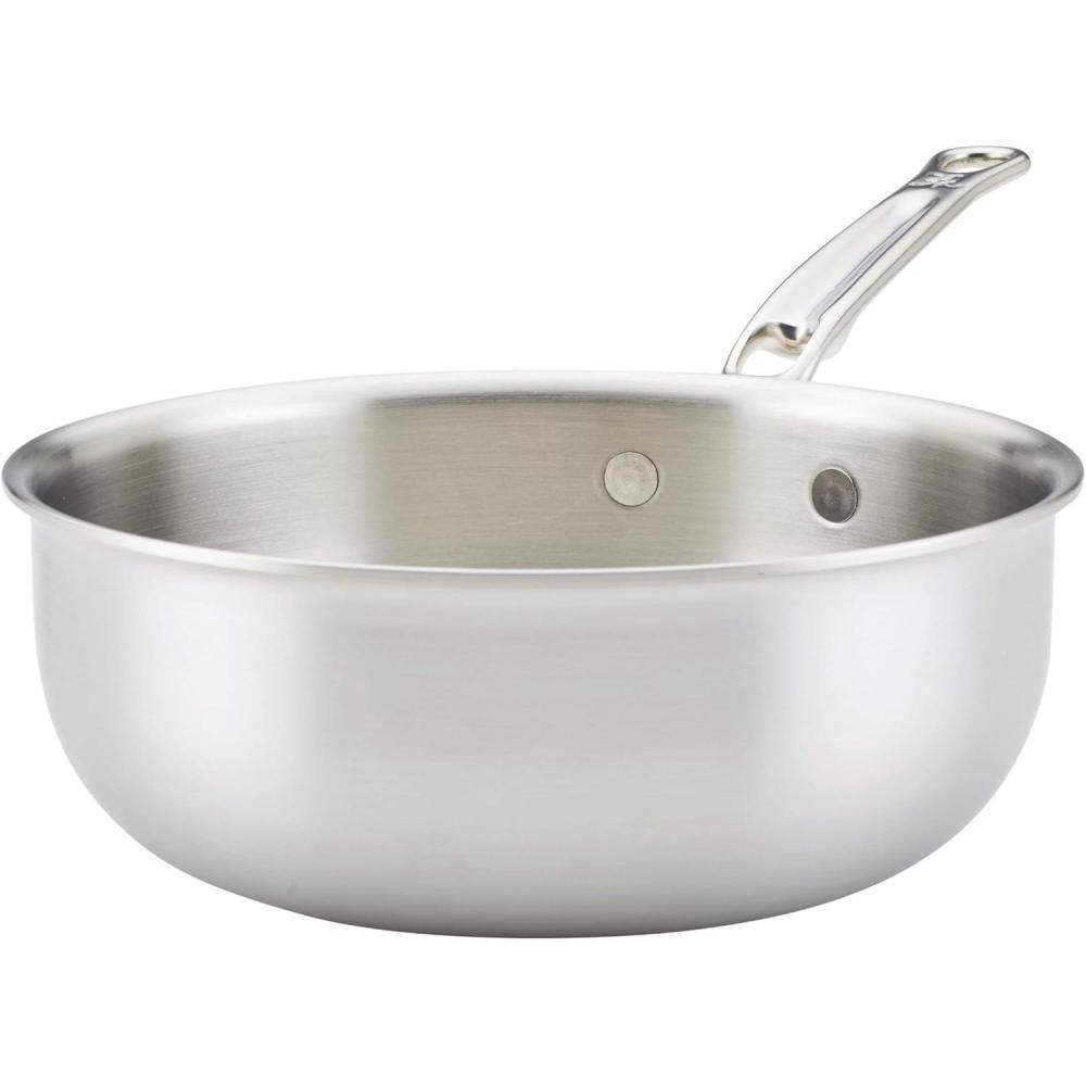 image:imageThomas Keller Insignia by Hestan 2 Quart Saucier Pan with Lid Commercial Clad Stainless Steel Induction Compatible Oven Safe Professional Cookware