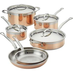image:imageHestan  CopperBond Collection  100 Pure Copper 10Piece Ultimate Cookware Set Induction Cooktop Compatible10Piece Complete Collection