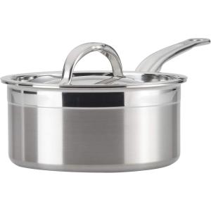 image:imageHestan  ProBond Collection  Professional Clad Stainless Steel Sauce Pan Induction Cooktop Compatible 15 QuartStainless Steel